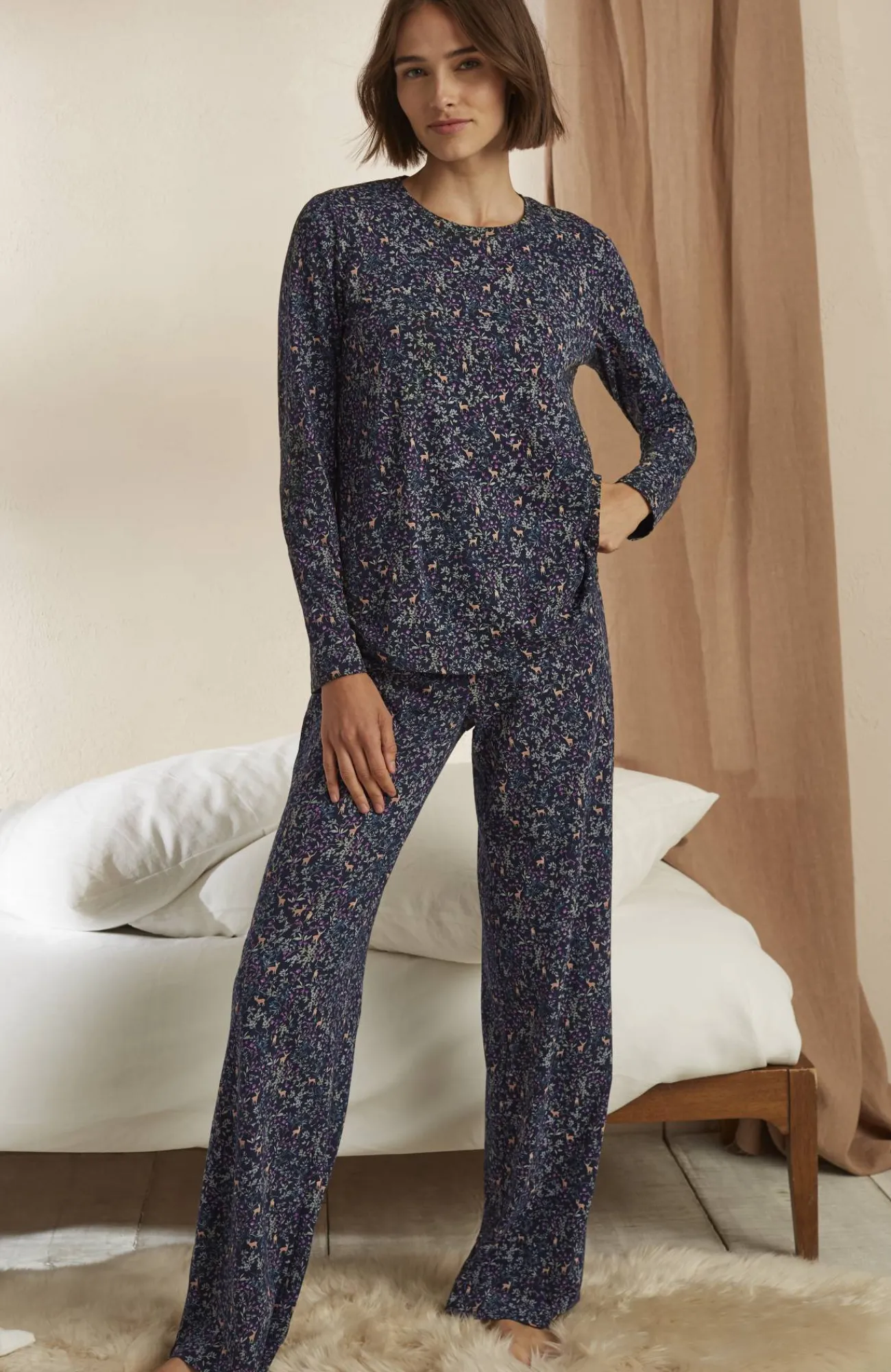 J.Jill Sleep Ultrasoft Relaxed Full-Leg Pants Hot
