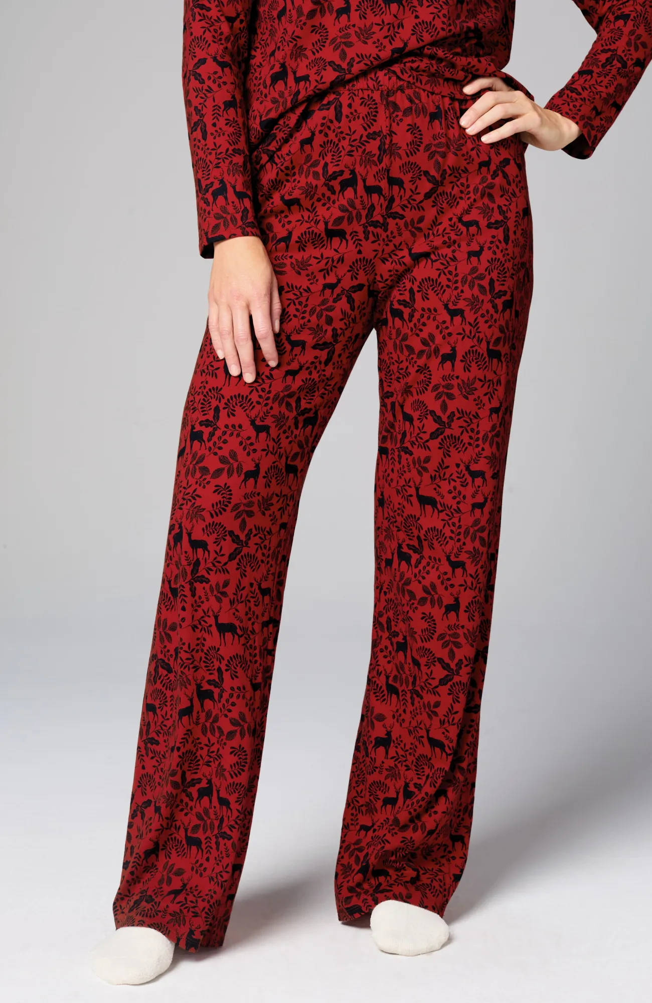 J.Jill Sleep Ultrasoft Relaxed Full-Leg Pants Hot