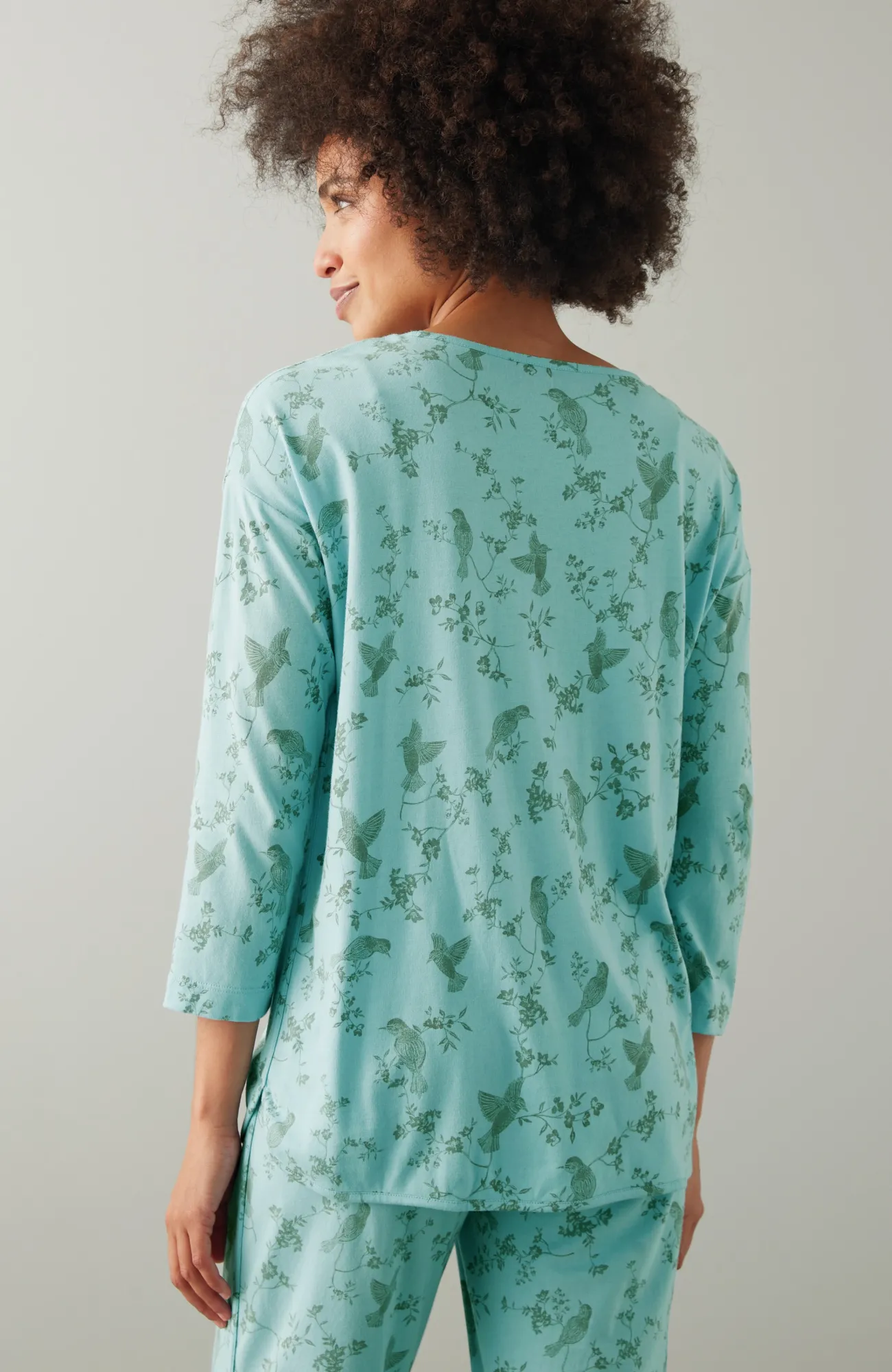 J.Jill Sleep Ultrasoft V-Neck Soft Blue Bird Paradise Store