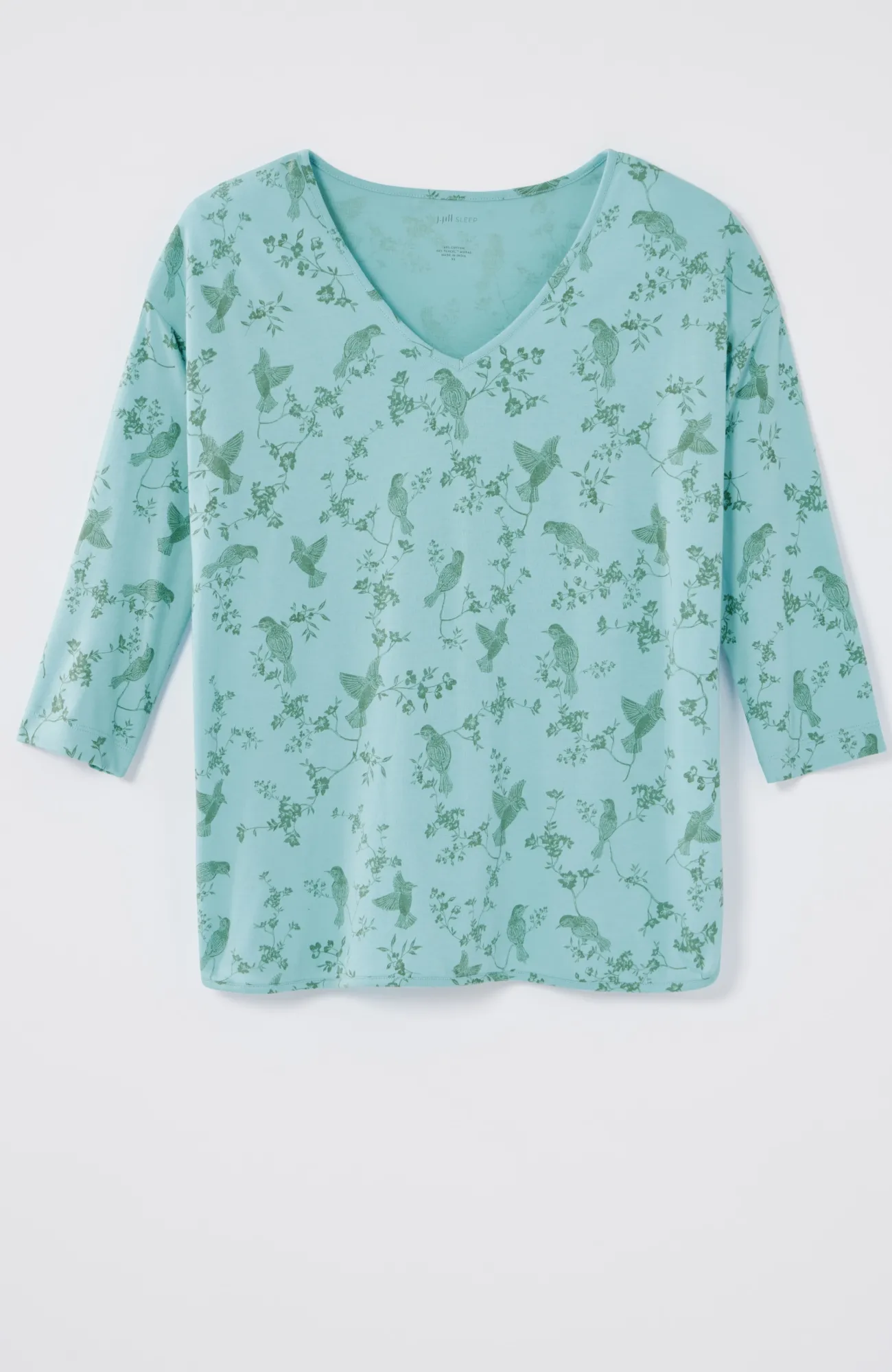 J.Jill Sleep Ultrasoft V-Neck Soft Blue Bird Paradise Store