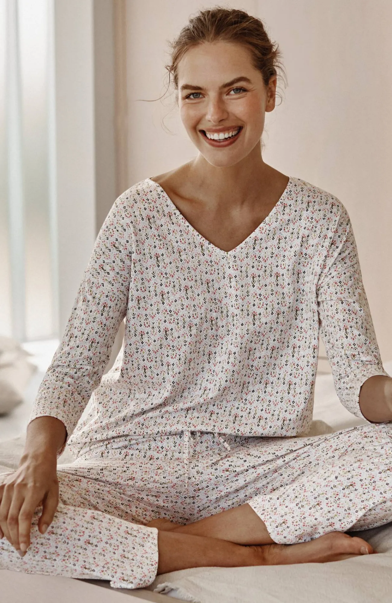 J.Jill Sleep Ultrasoft V-Neck Soft Blue Bird Paradise Store
