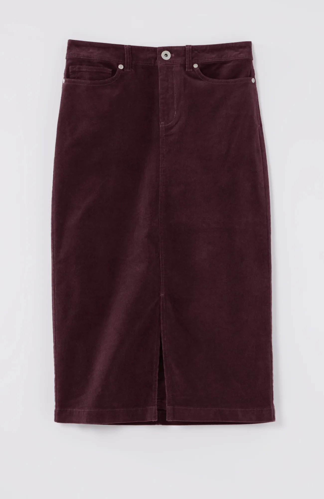 J.Jill Slit-Hem Corduroy Skirt Spiced Wine Outlet