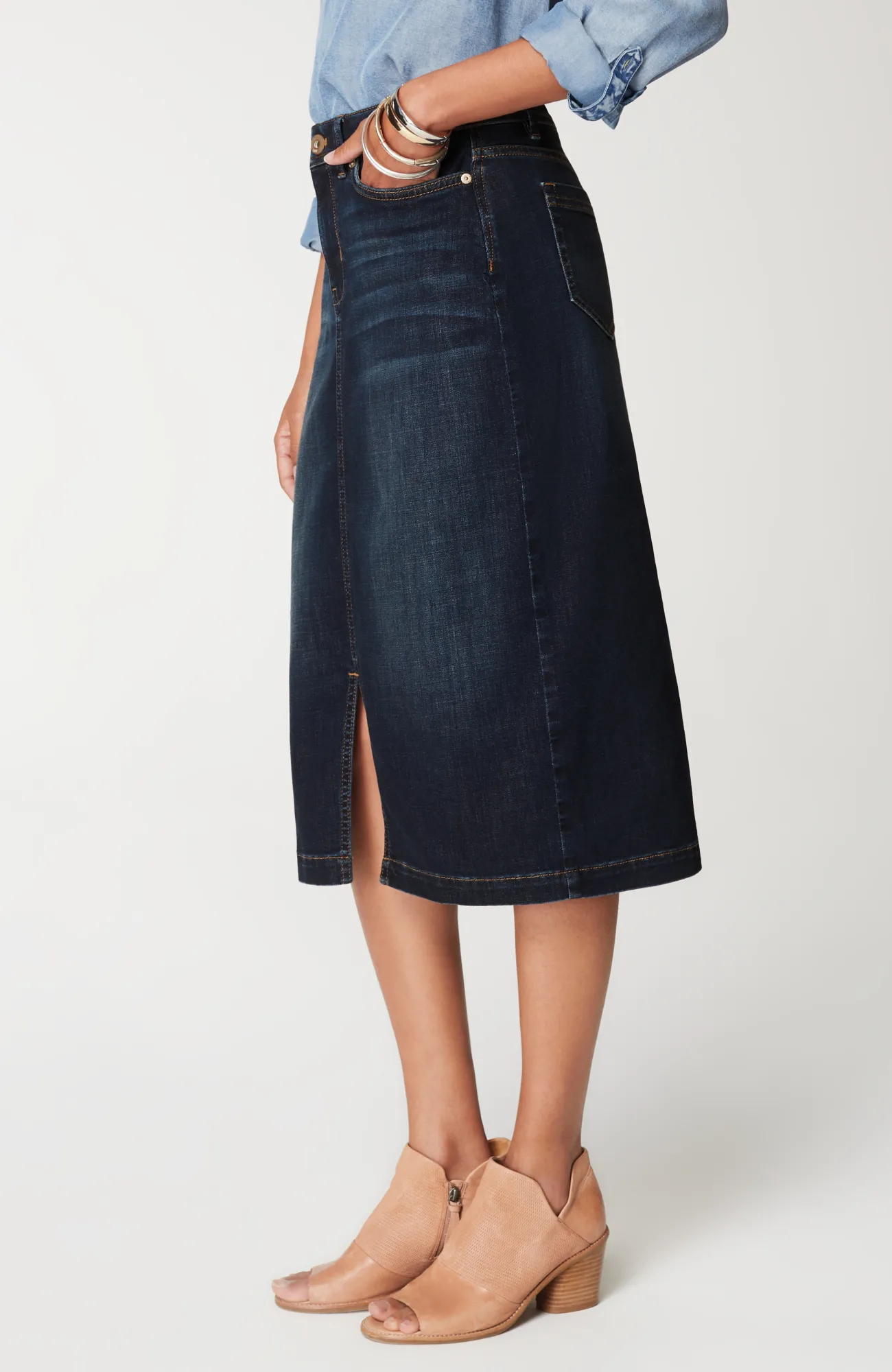 J.Jill Slit-Hem Denim Skirt Best Sale