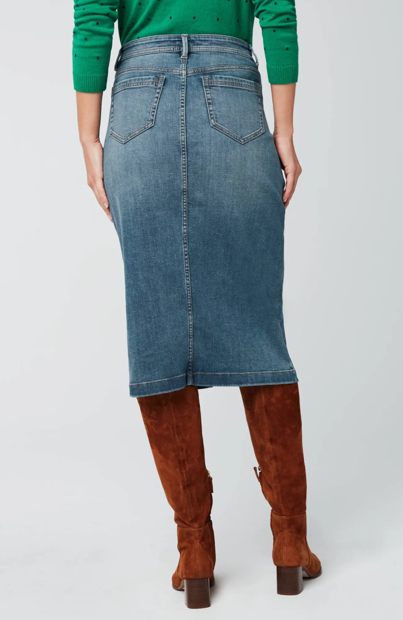 J.Jill Slit-Hem Denim Skirt Best Sale