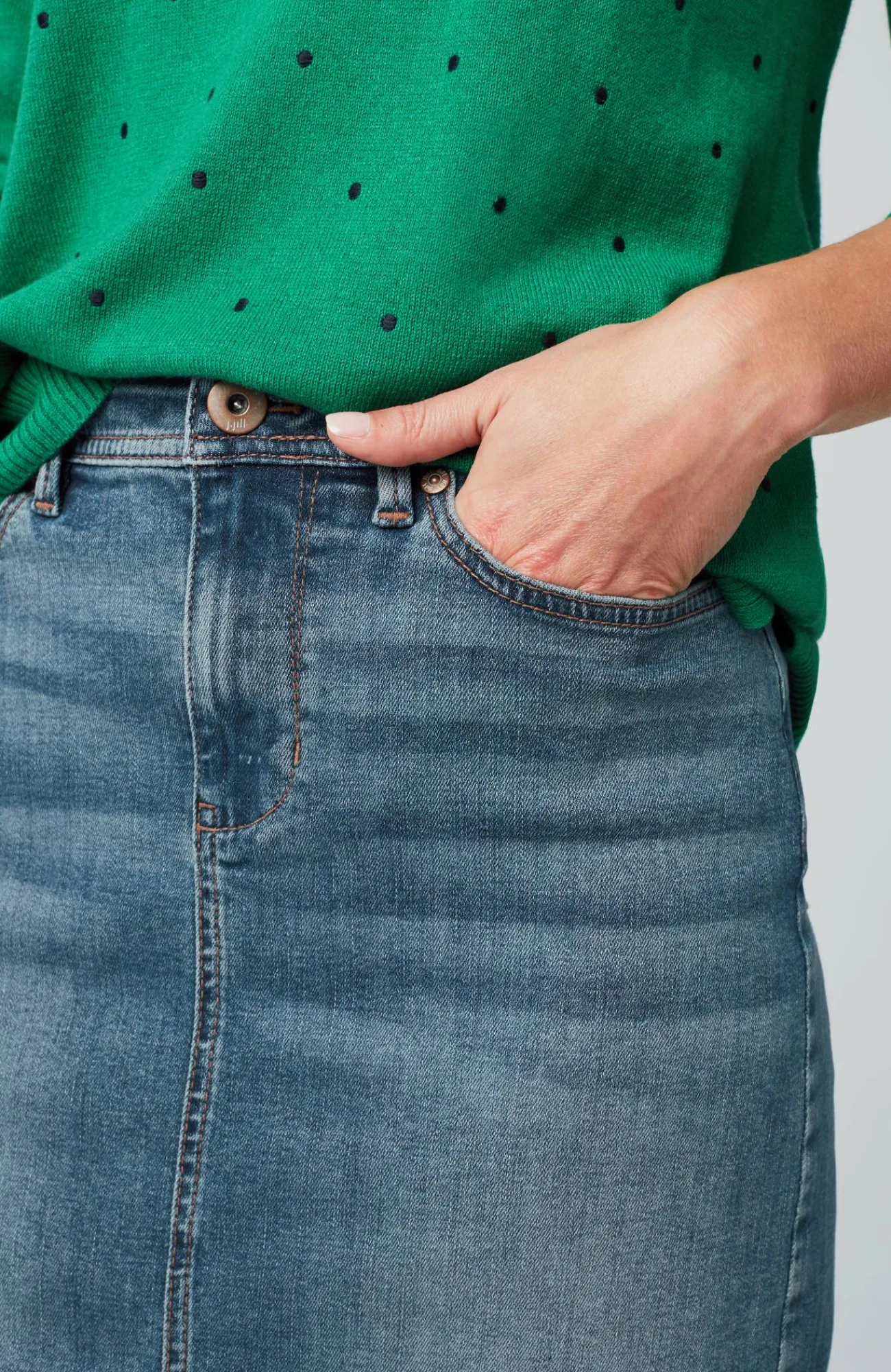 J.Jill Slit-Hem Denim Skirt Best Sale