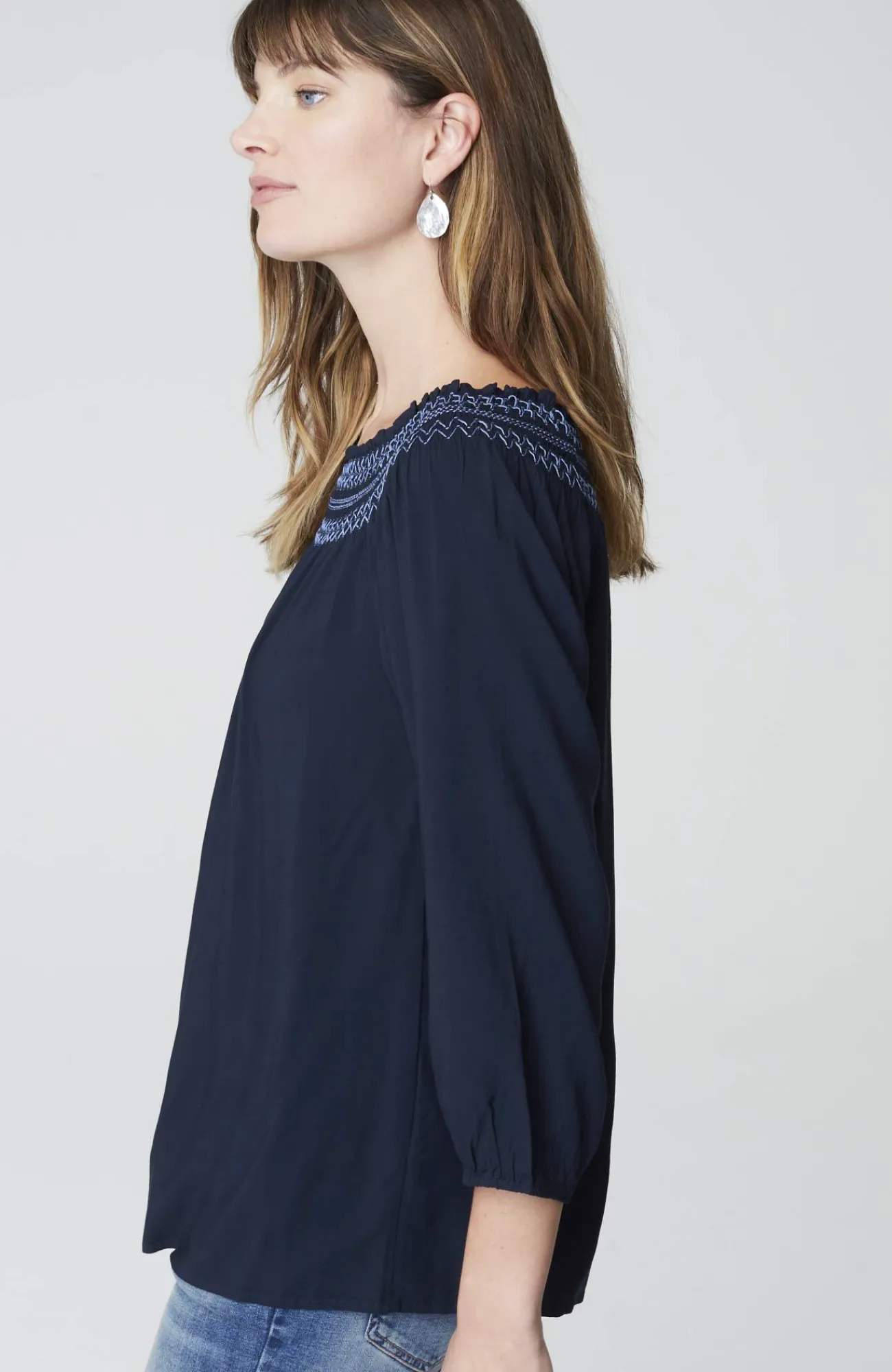 J.Jill Smocked Two-Way A-Line Top Best