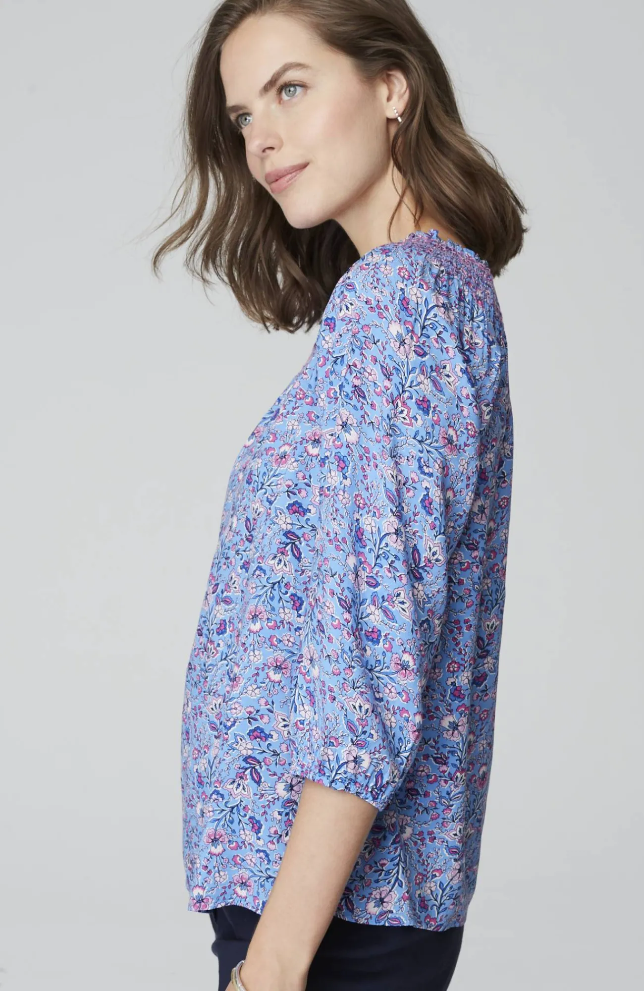 J.Jill Smocked Two-Way A-Line Top Best
