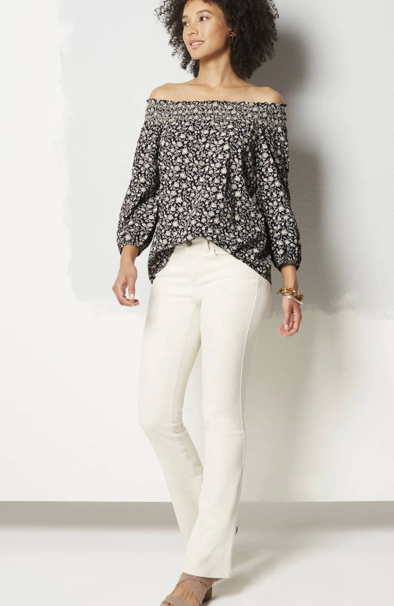 J.Jill Smocked Two-Way A-Line Top Best