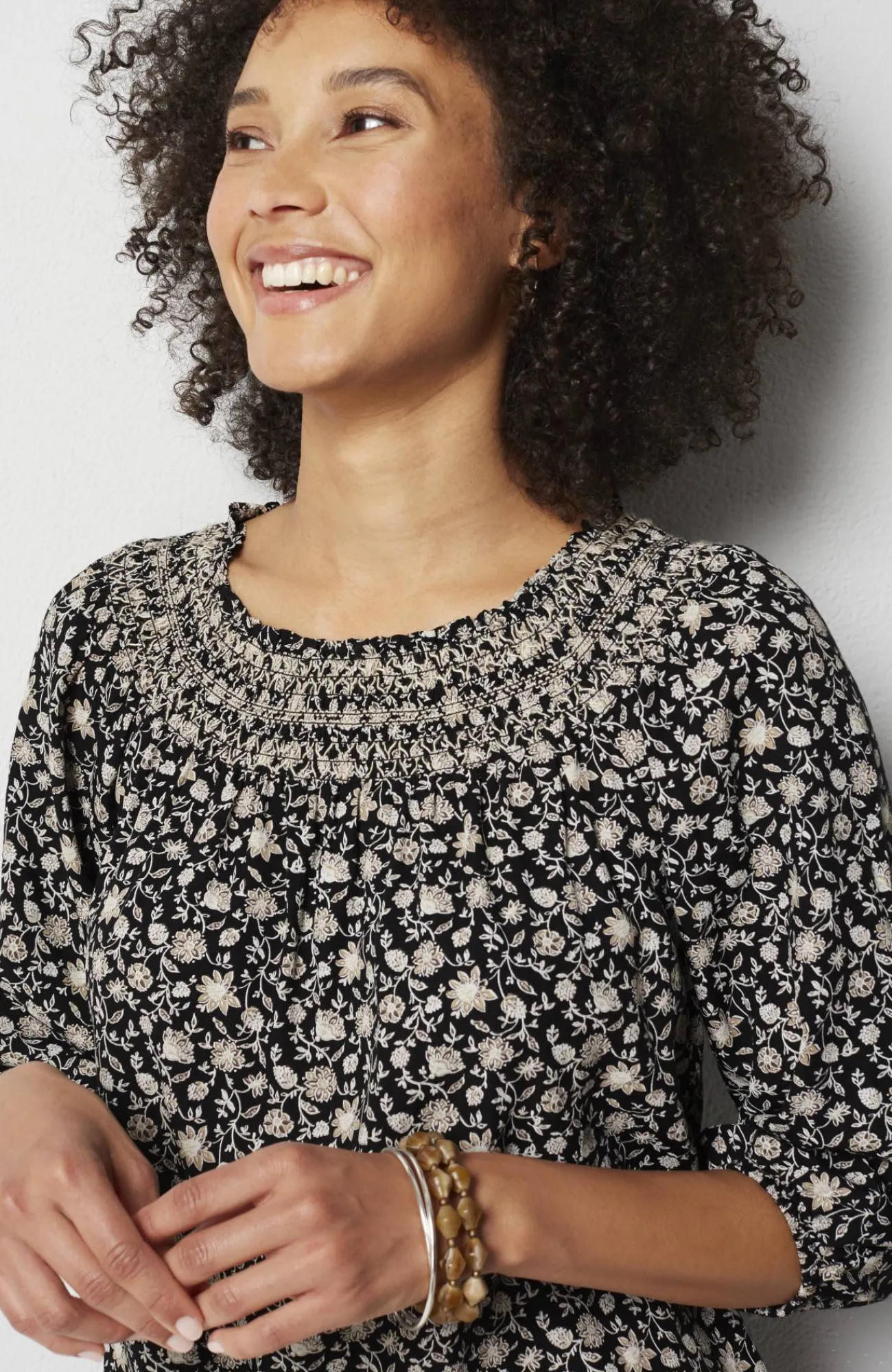 J.Jill Smocked Two-Way A-Line Top Best