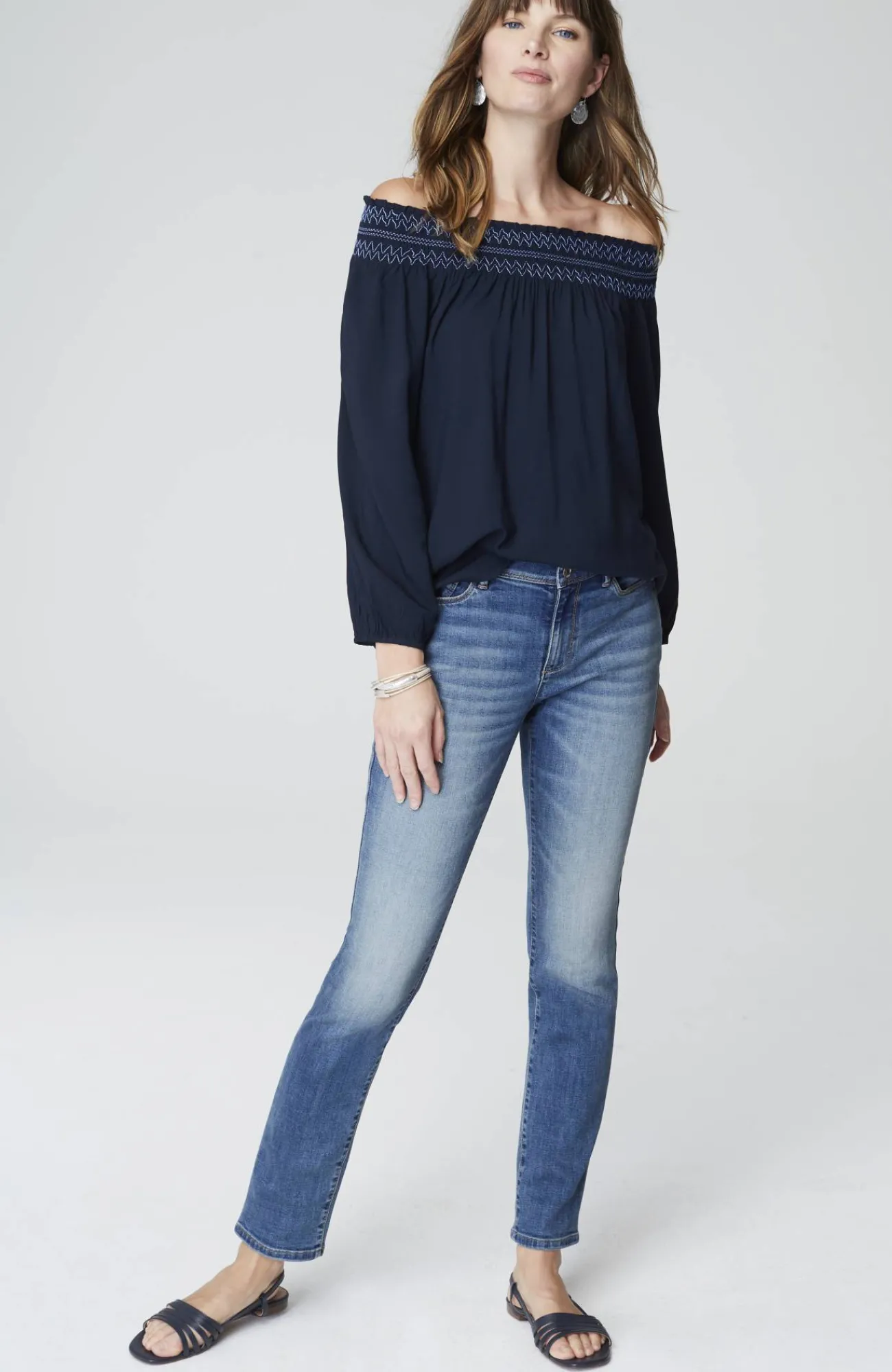 J.Jill Smocked Two-Way A-Line Top Best