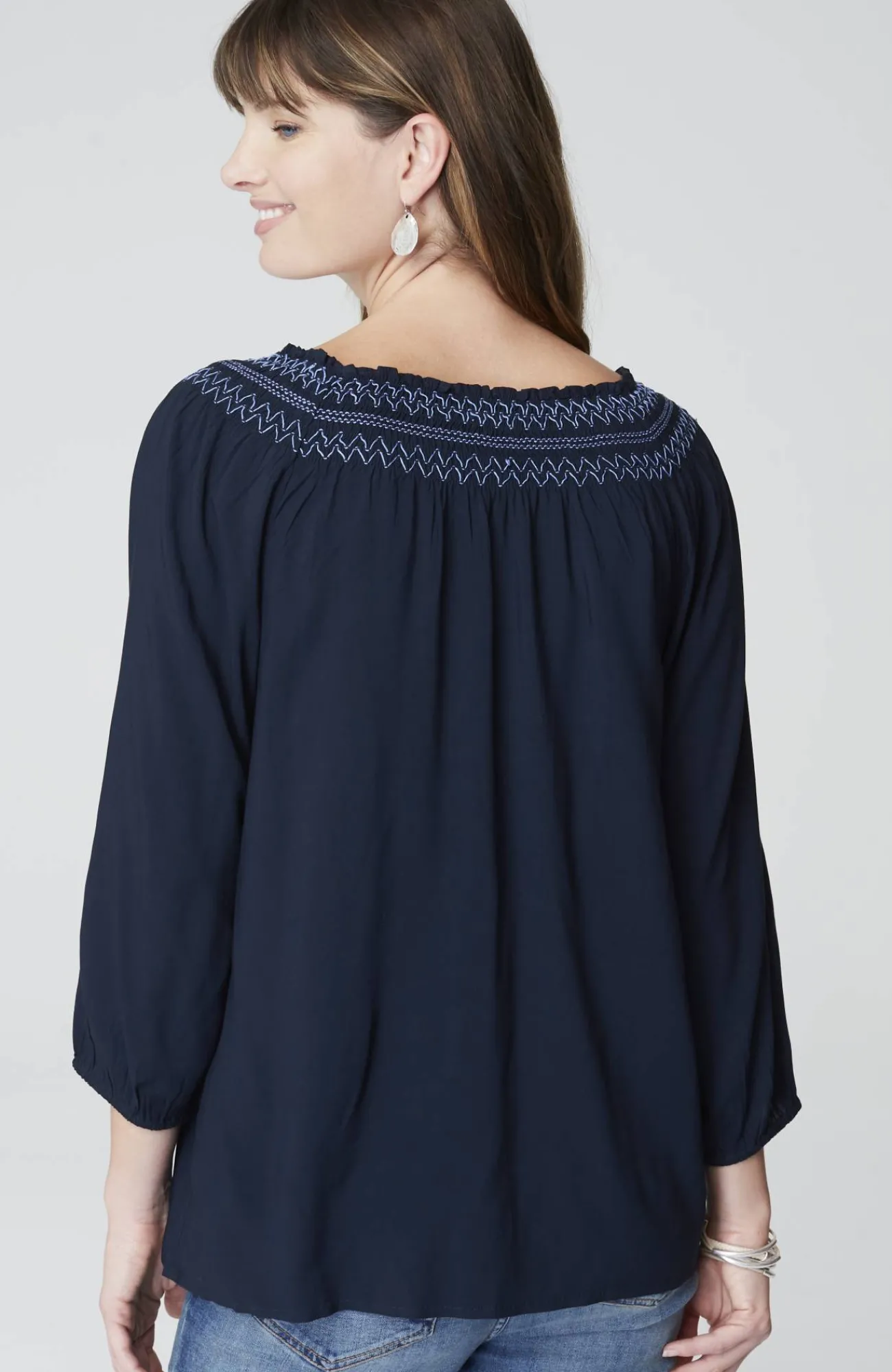 J.Jill Smocked Two-Way A-Line Top Best