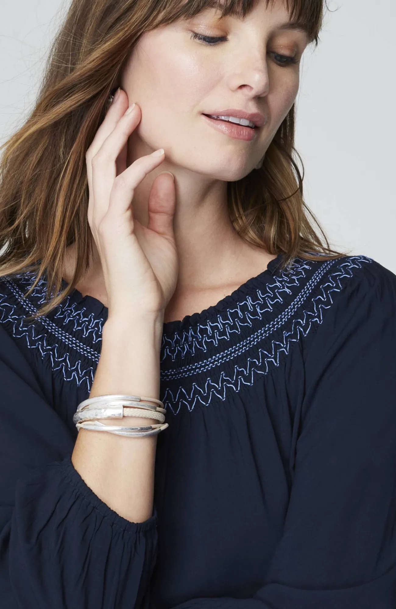 J.Jill Smocked Two-Way A-Line Top Best