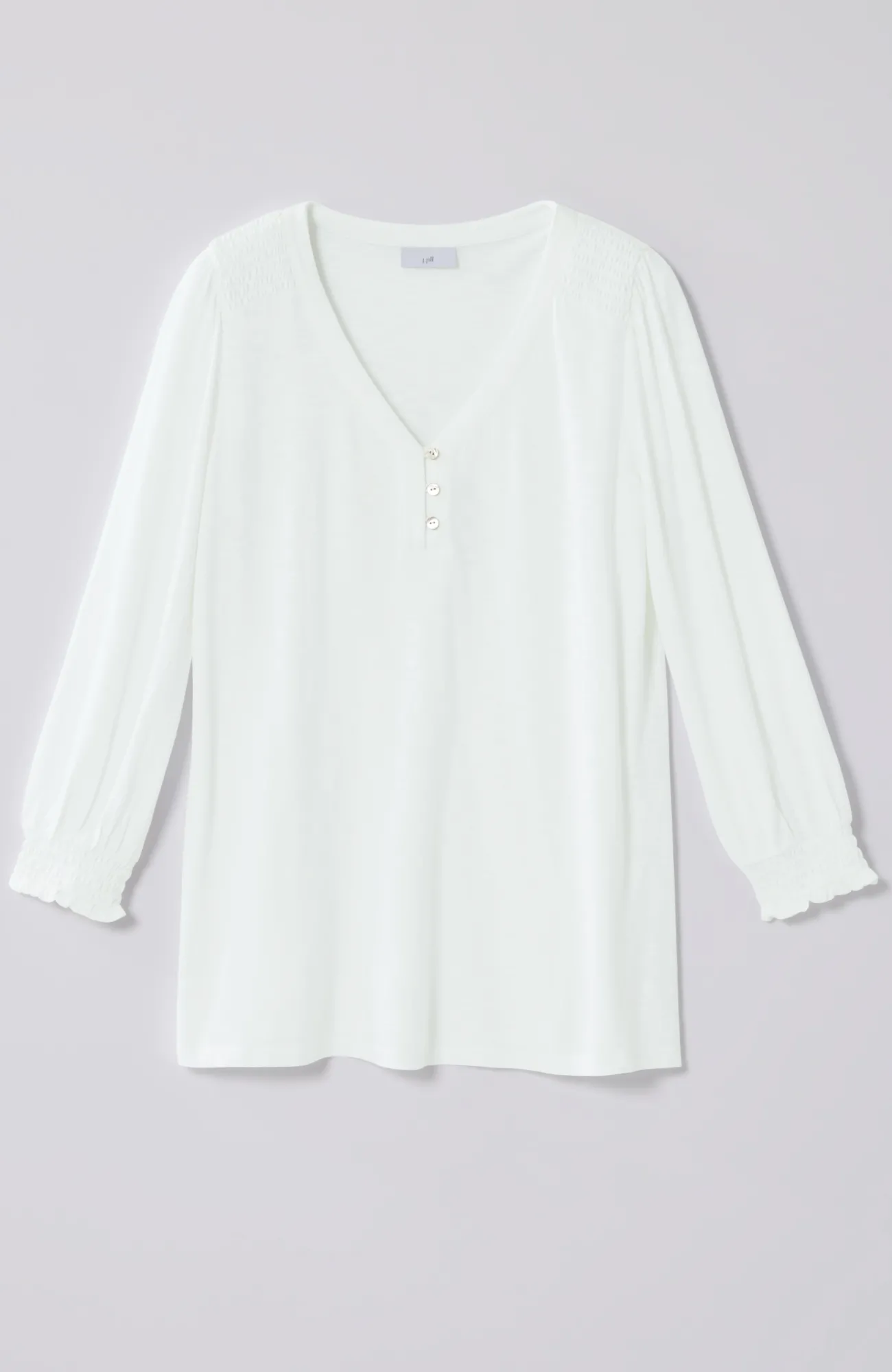 J.Jill Smocked-Sleeve Henley Top Sale