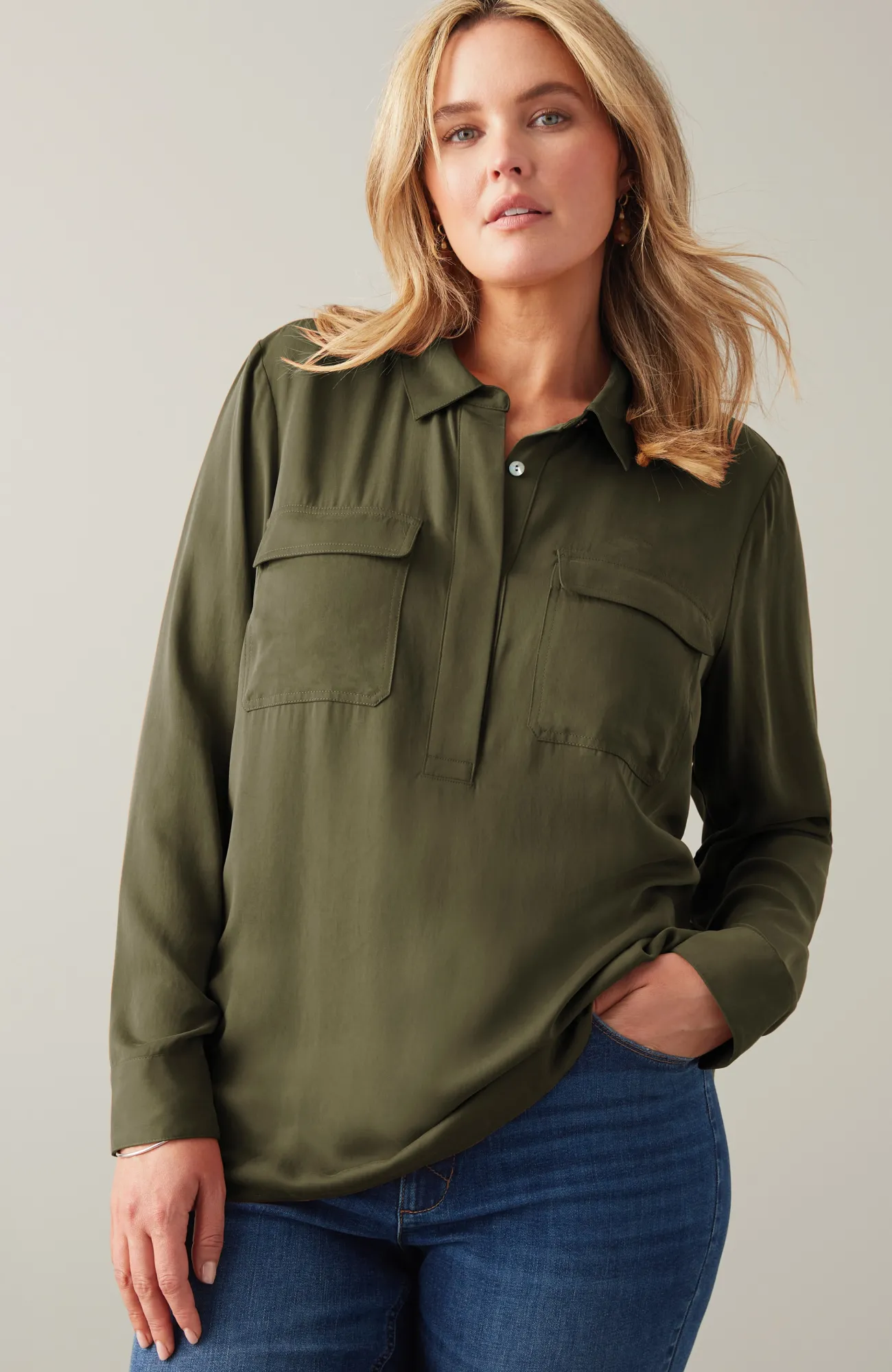 J.Jill Soft Luxe Utility Popover Discount