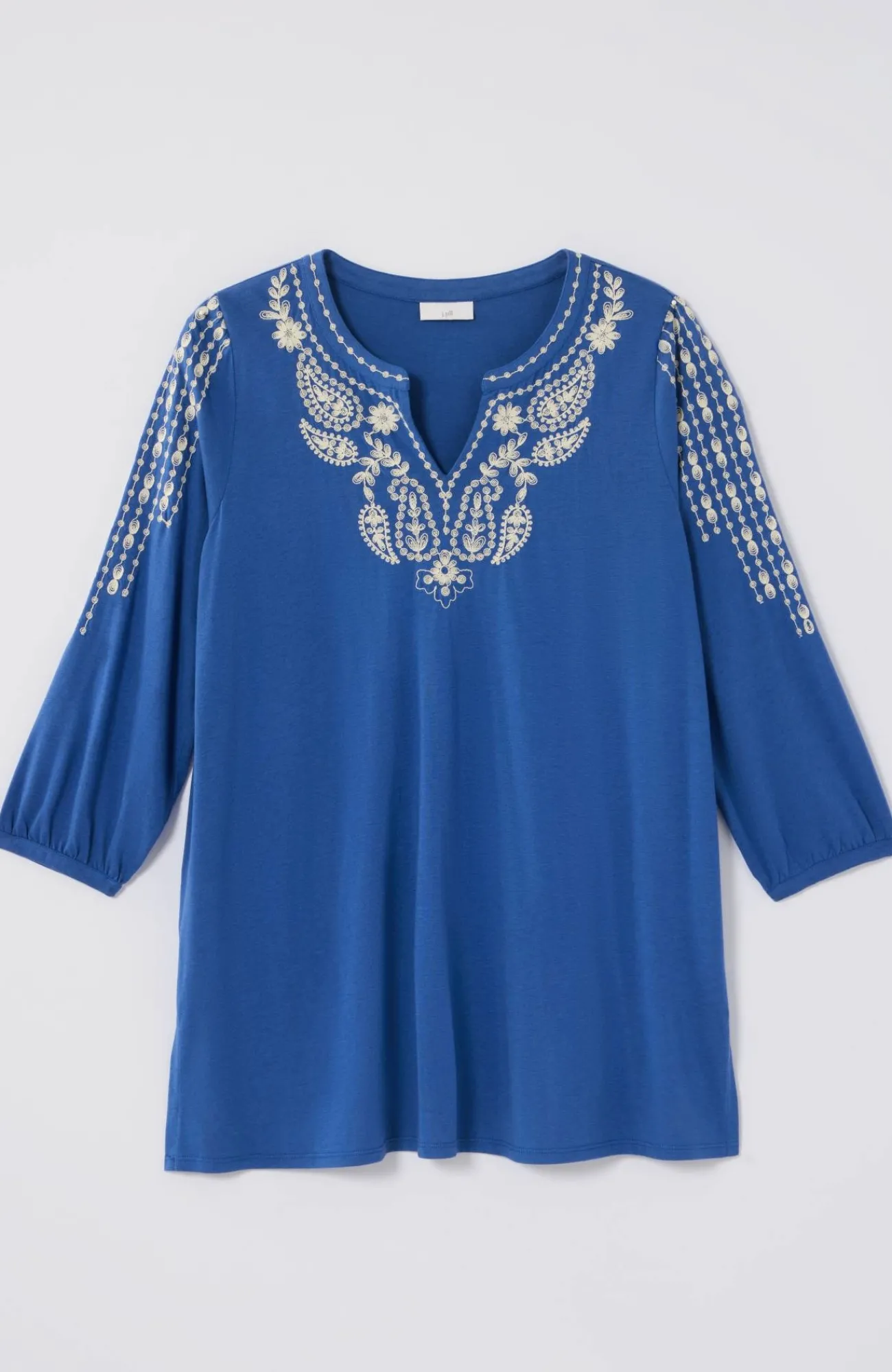 J.Jill Soutache Embroidered Tunic Azul/cream Discount
