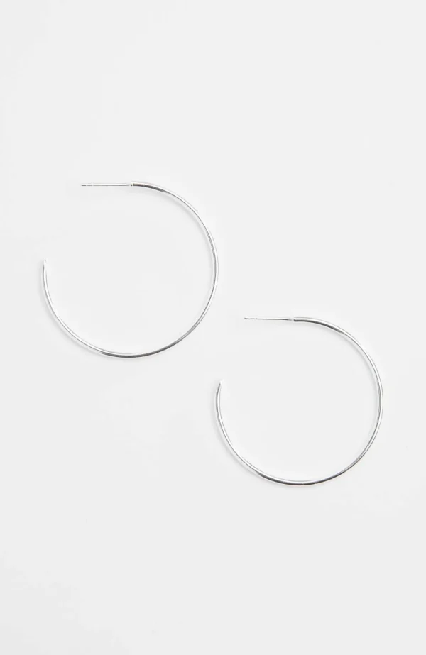 J.Jill Sterling Large Hoops Silver Flash Sale