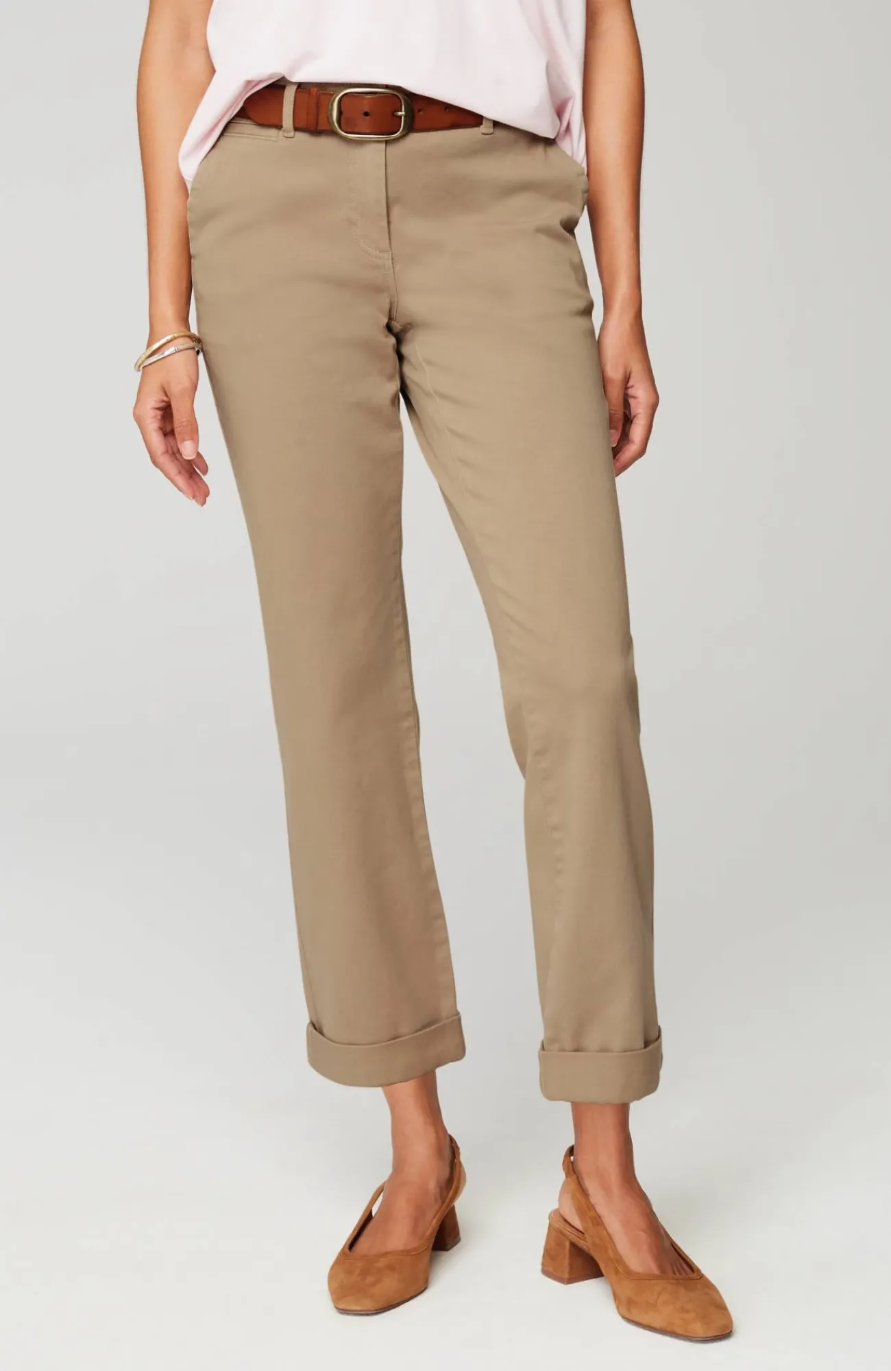 J.Jill Straight-Leg Chino Pants Light Shitake Hot