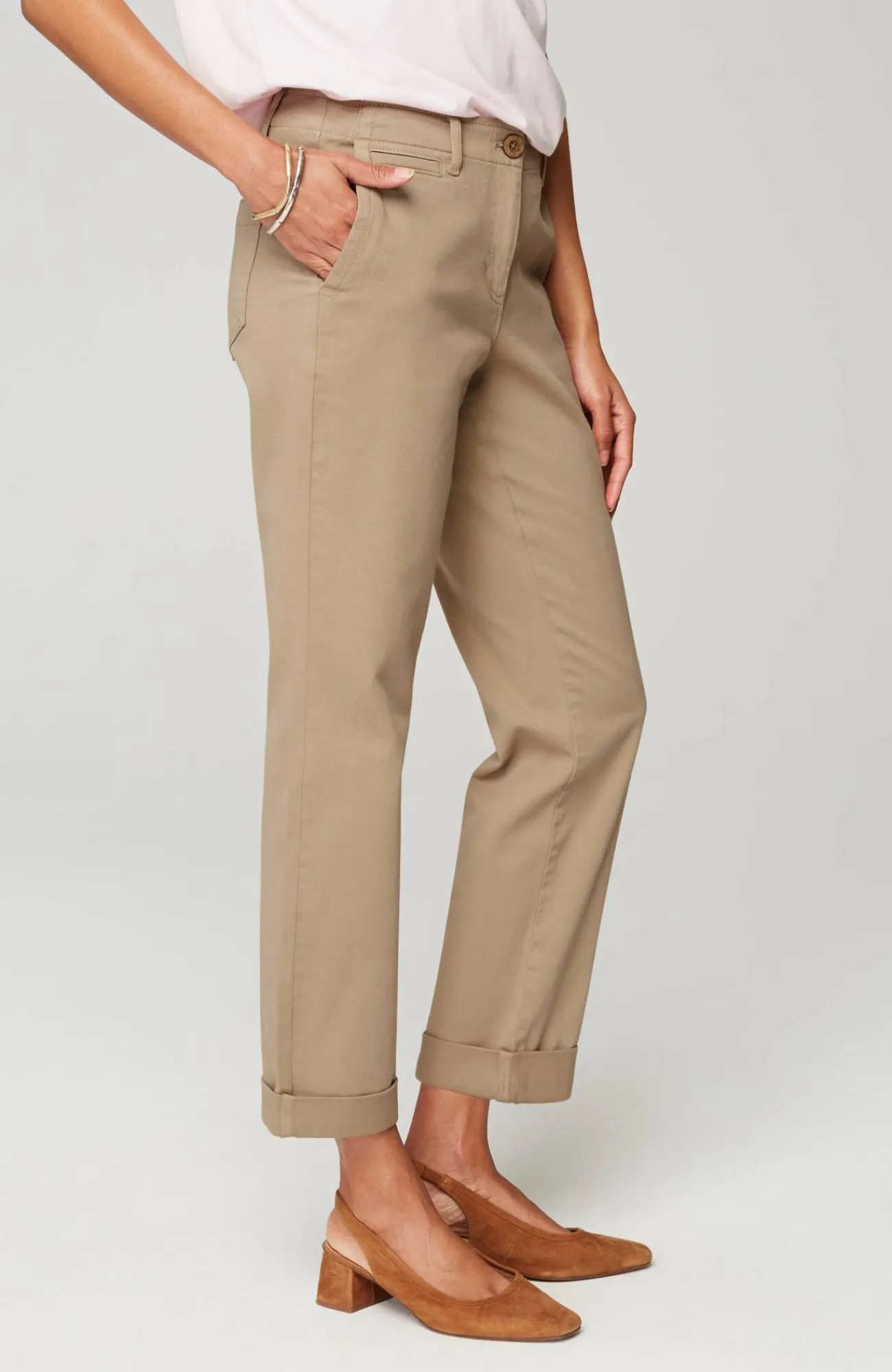 J.Jill Straight-Leg Chino Pants Light Shitake Hot