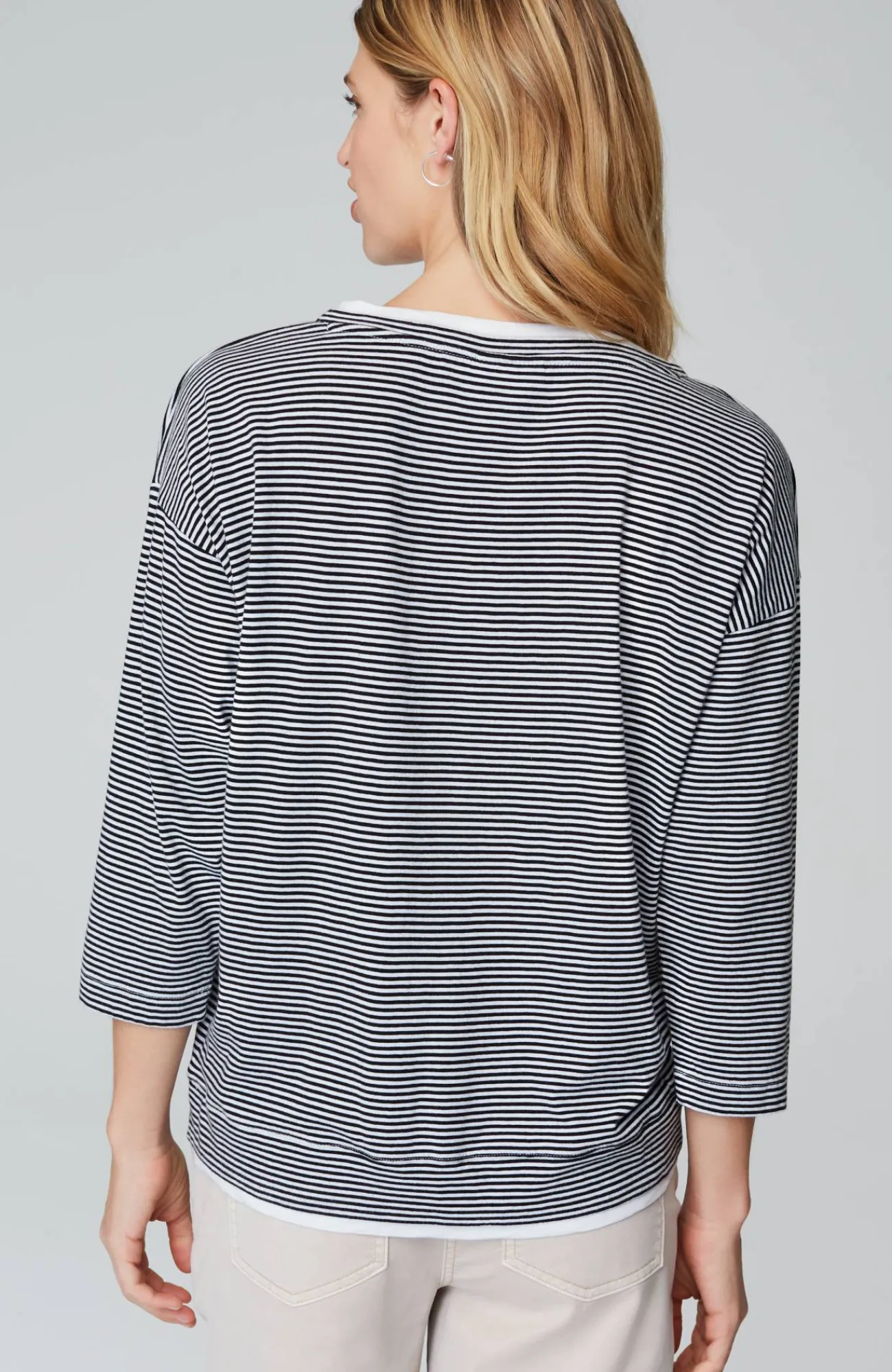 J.Jill Striped Double-Layer Tee New