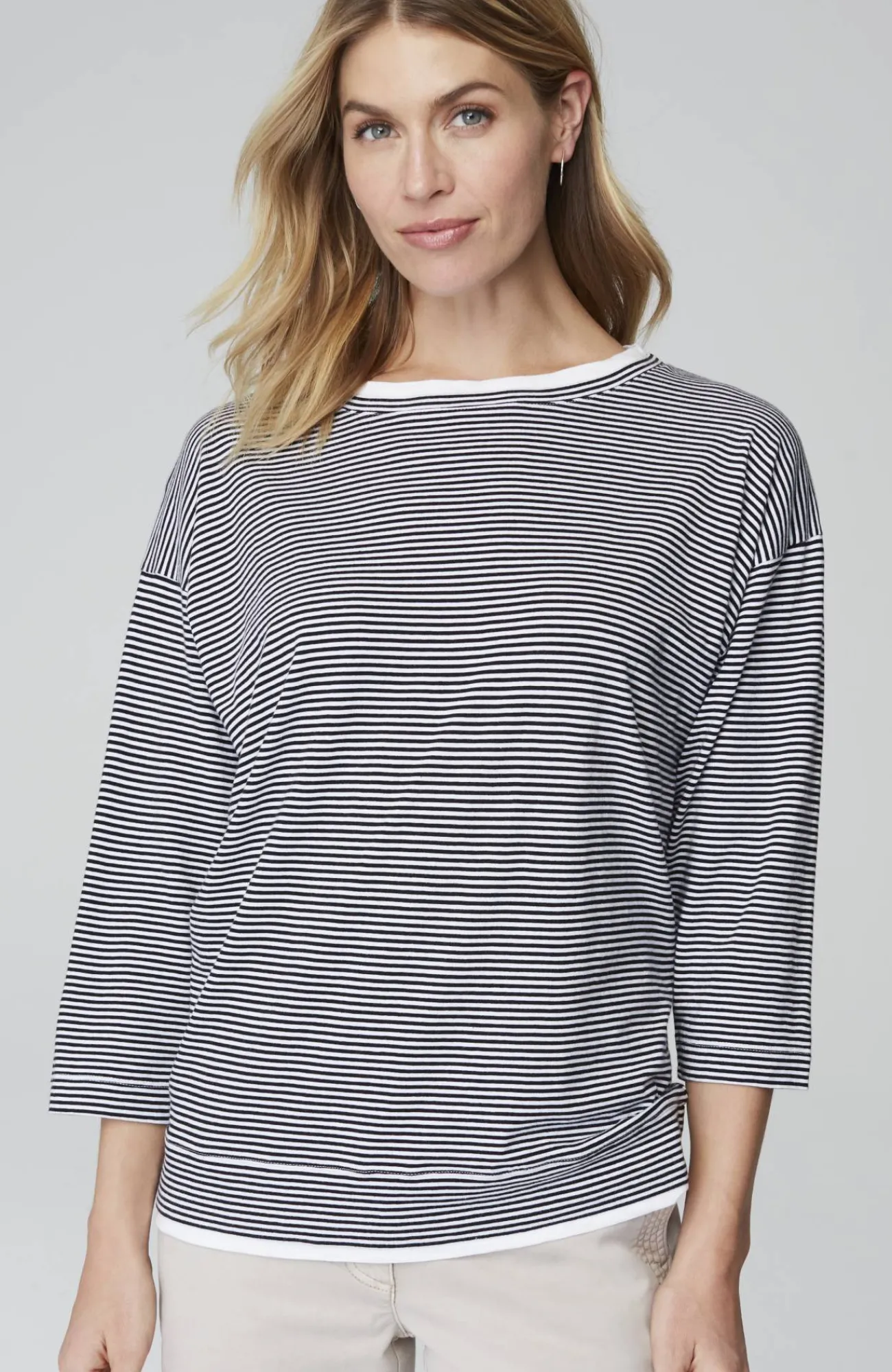 J.Jill Striped Double-Layer Tee New