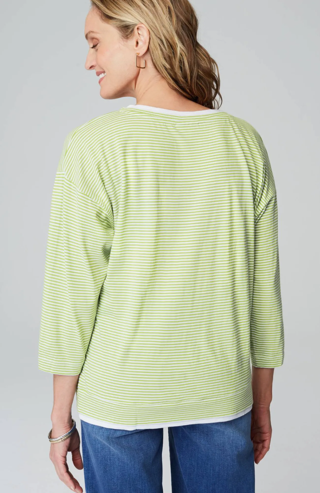 J.Jill Striped Double-Layer Tee New