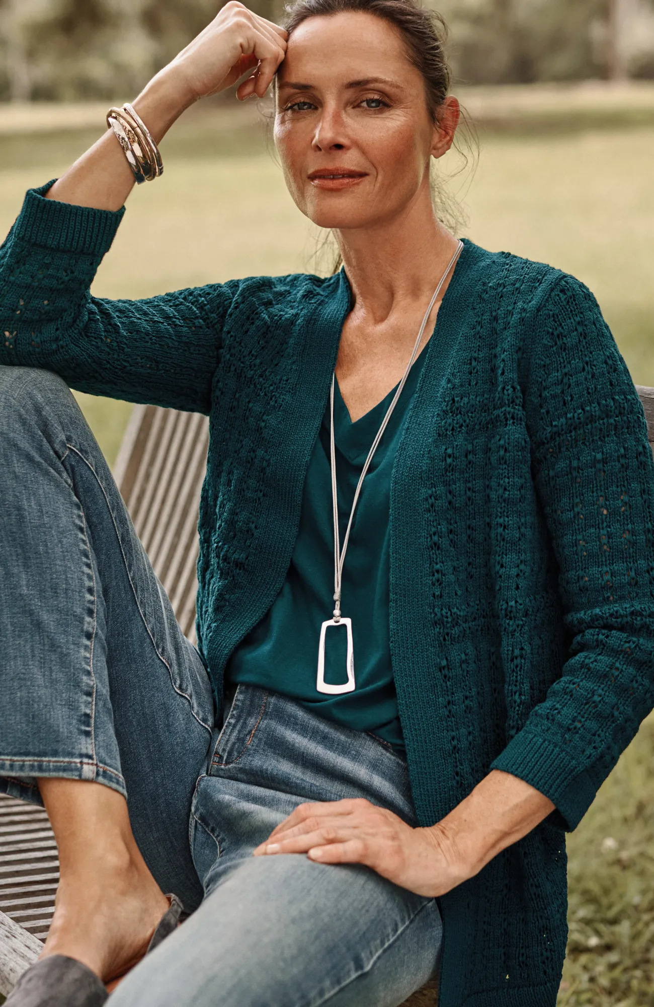 J.Jill Textured-Stitch Open-Front Cardi Clearance