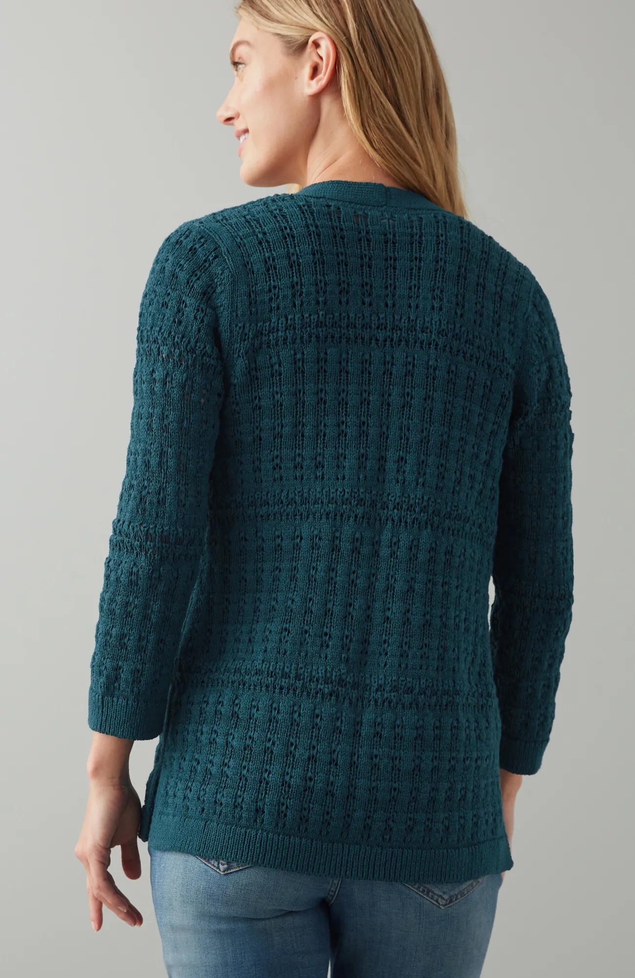 J.Jill Textured-Stitch Open-Front Cardi Clearance