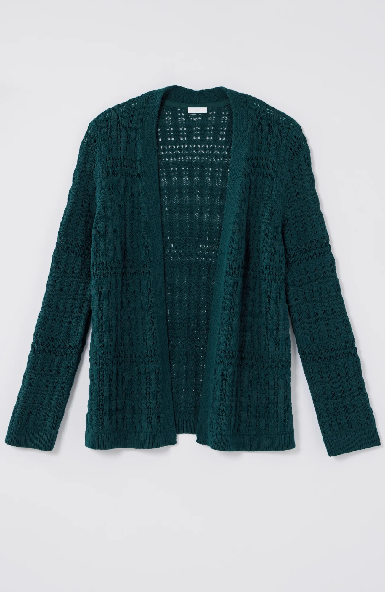 J.Jill Textured-Stitch Open-Front Cardi Clearance