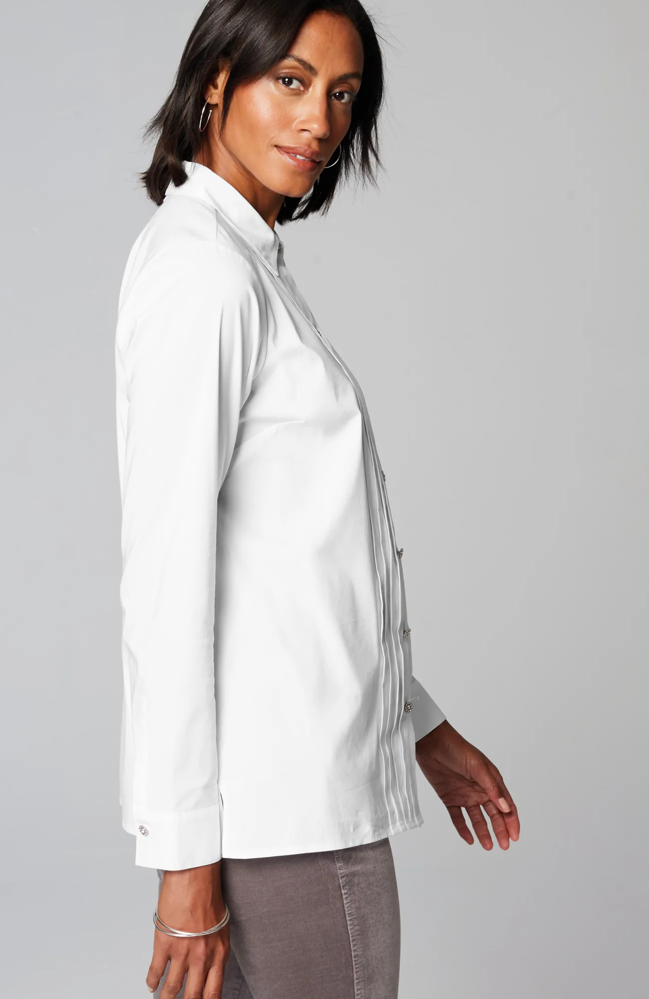 J.Jill The Modern Tuxedo Shirt White Outlet