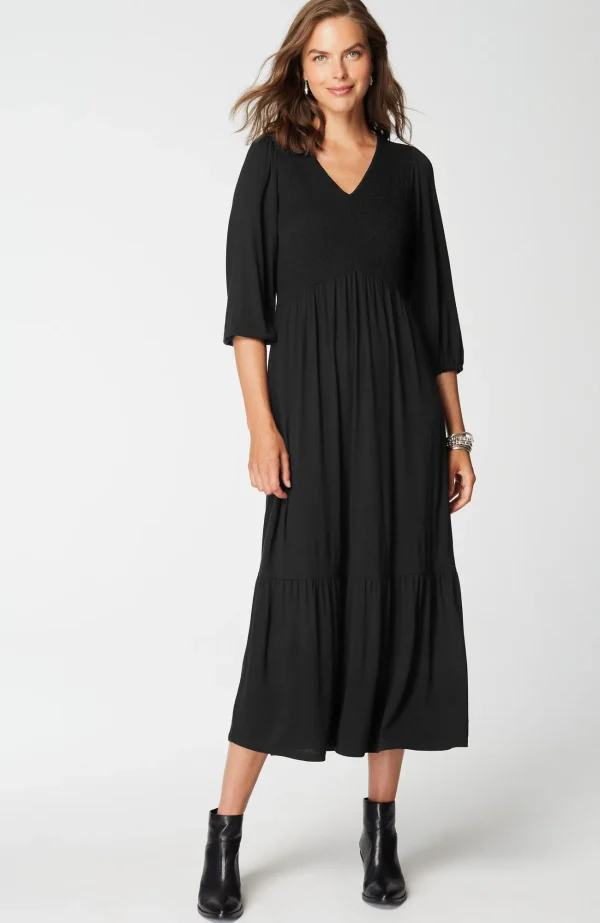 J.Jill Tiered Flounced-Hem Midi Dress Best Sale