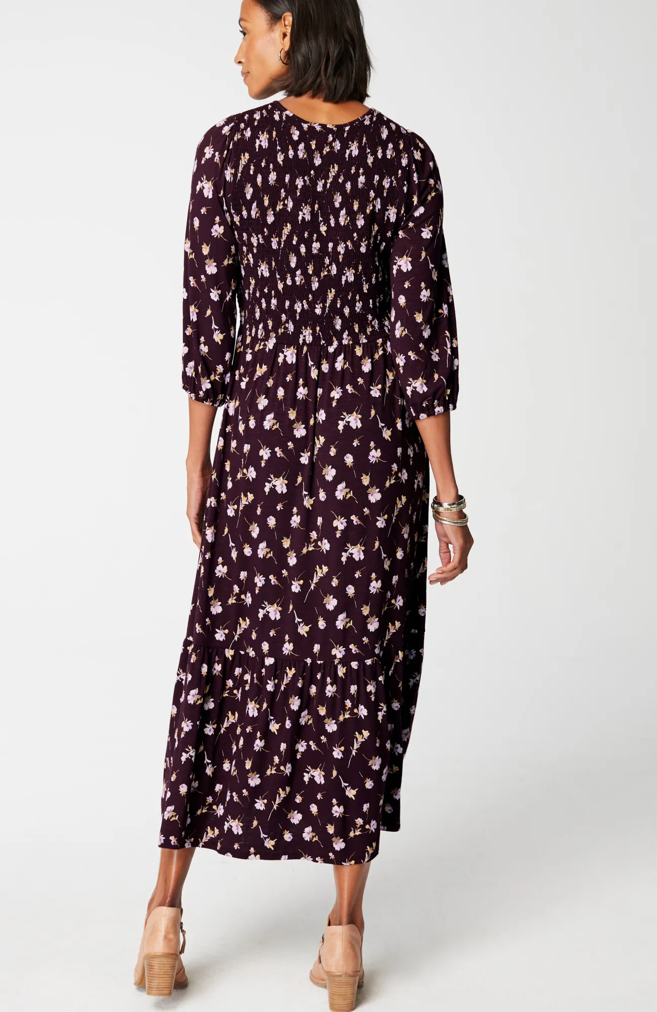 J.Jill Tiered Flounced-Hem Midi Dress Best Sale