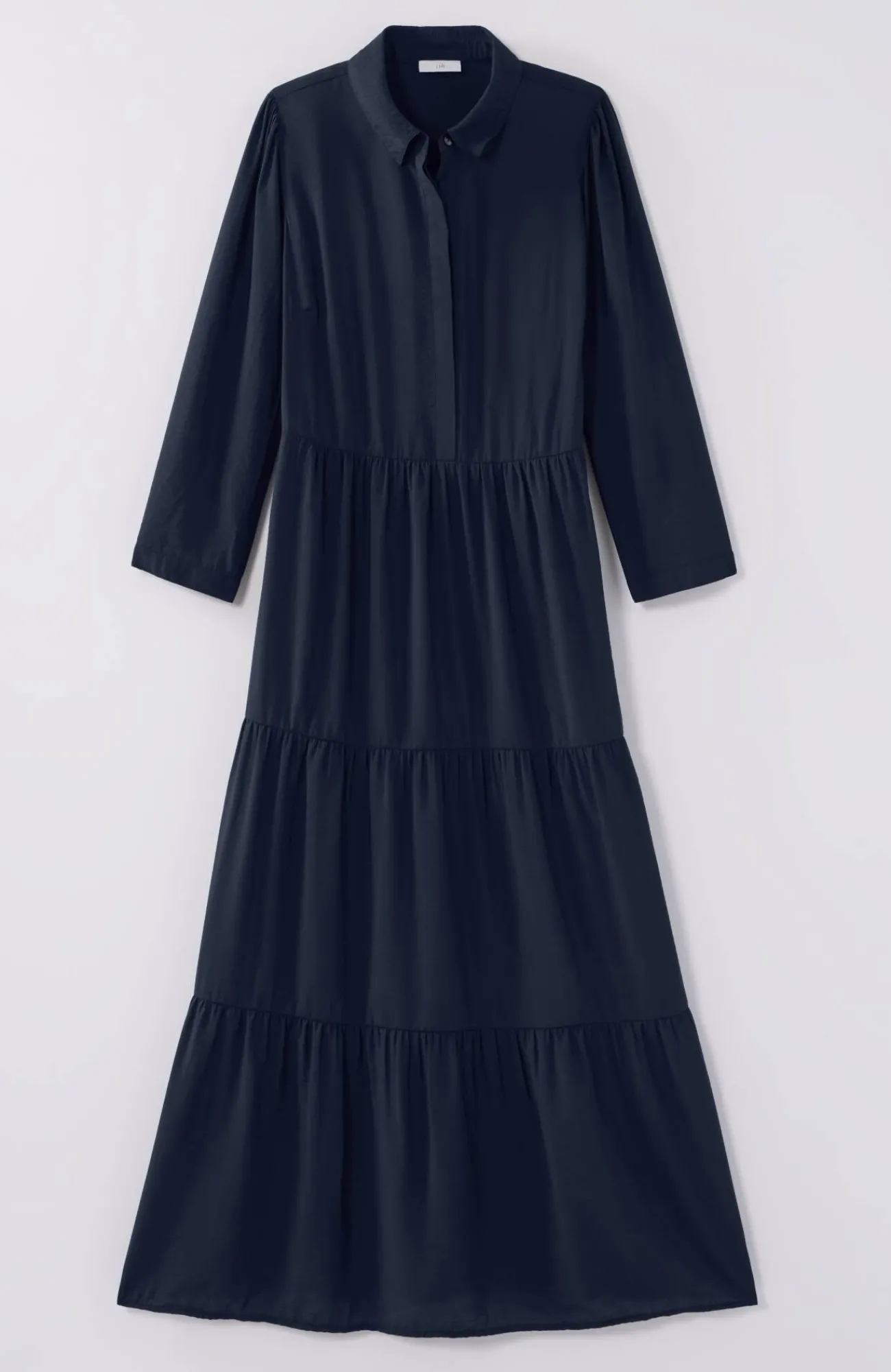 J.Jill Tiered Maxi Shirtdress Navy Blue Discount