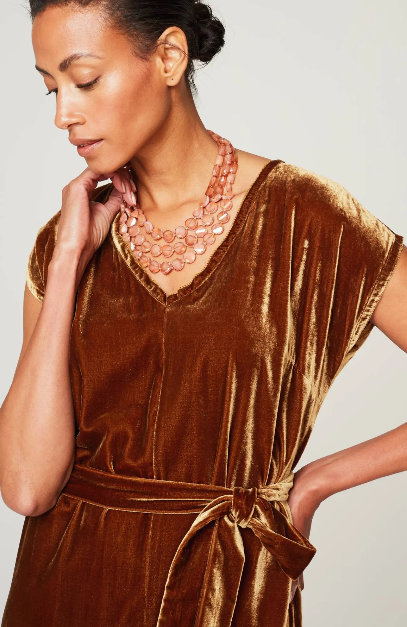 J.Jill Velvet Maxi Dress Whiskey Barrel Best Sale