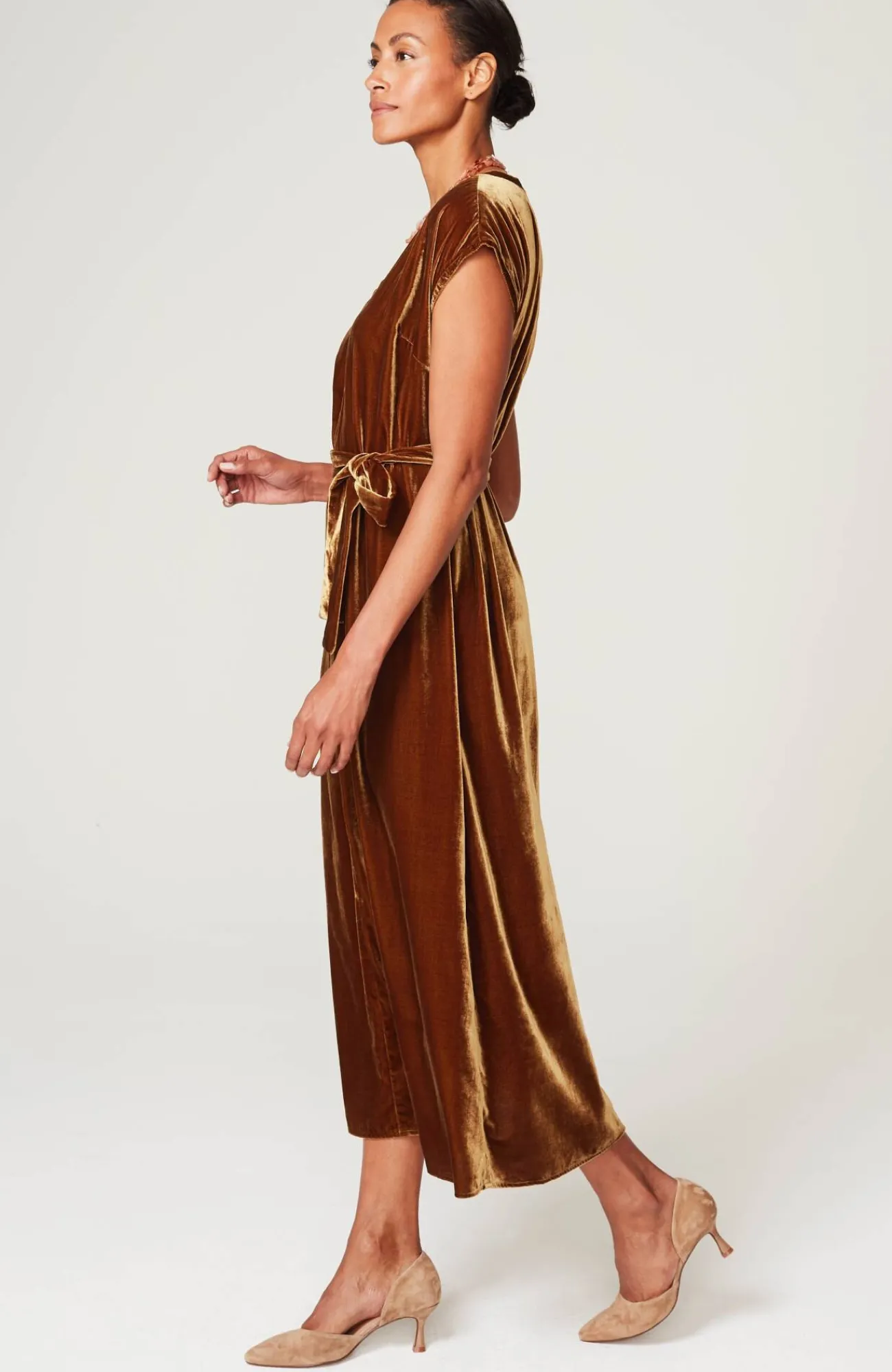 J.Jill Velvet Maxi Dress Whiskey Barrel Best Sale