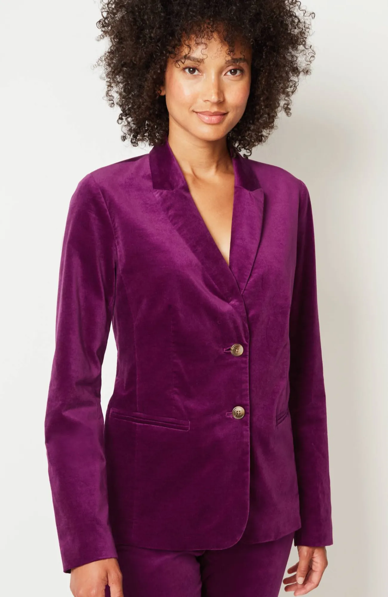 J.Jill Velveteen Stretch Curved-Hem Blazer Sugar Beet New