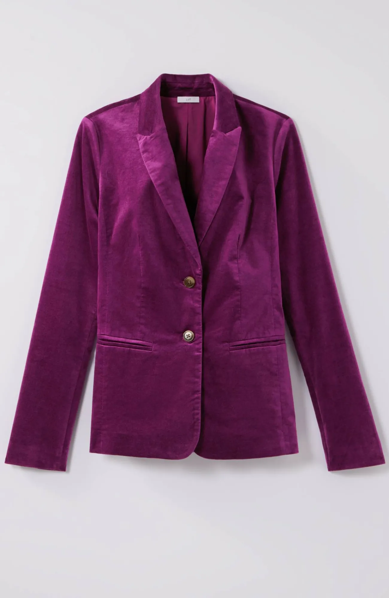 J.Jill Velveteen Stretch Curved-Hem Blazer Sugar Beet New