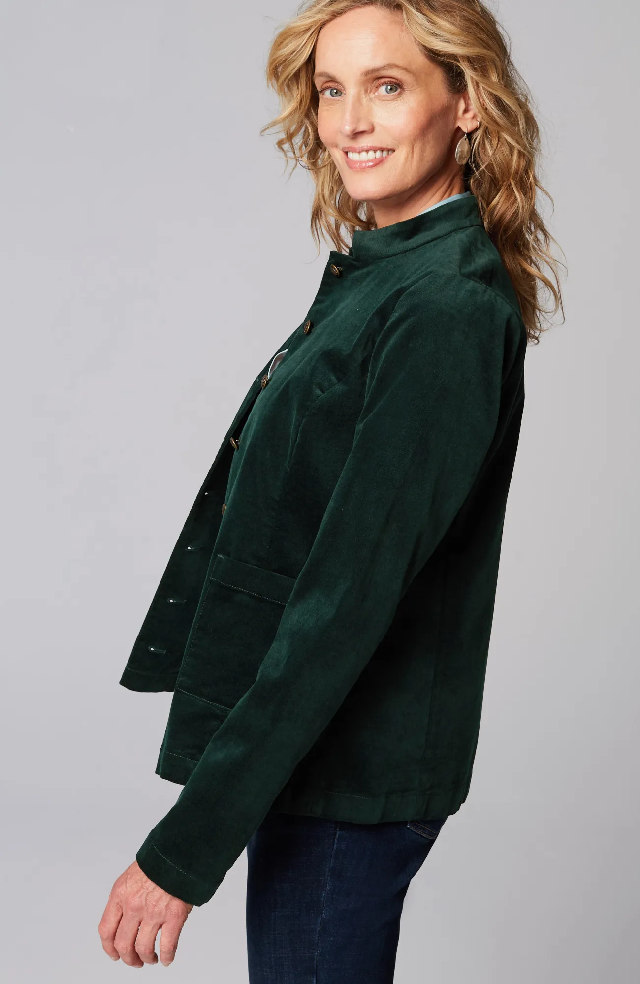 J.Jill Velveteen-Stretch Military Jacket Online