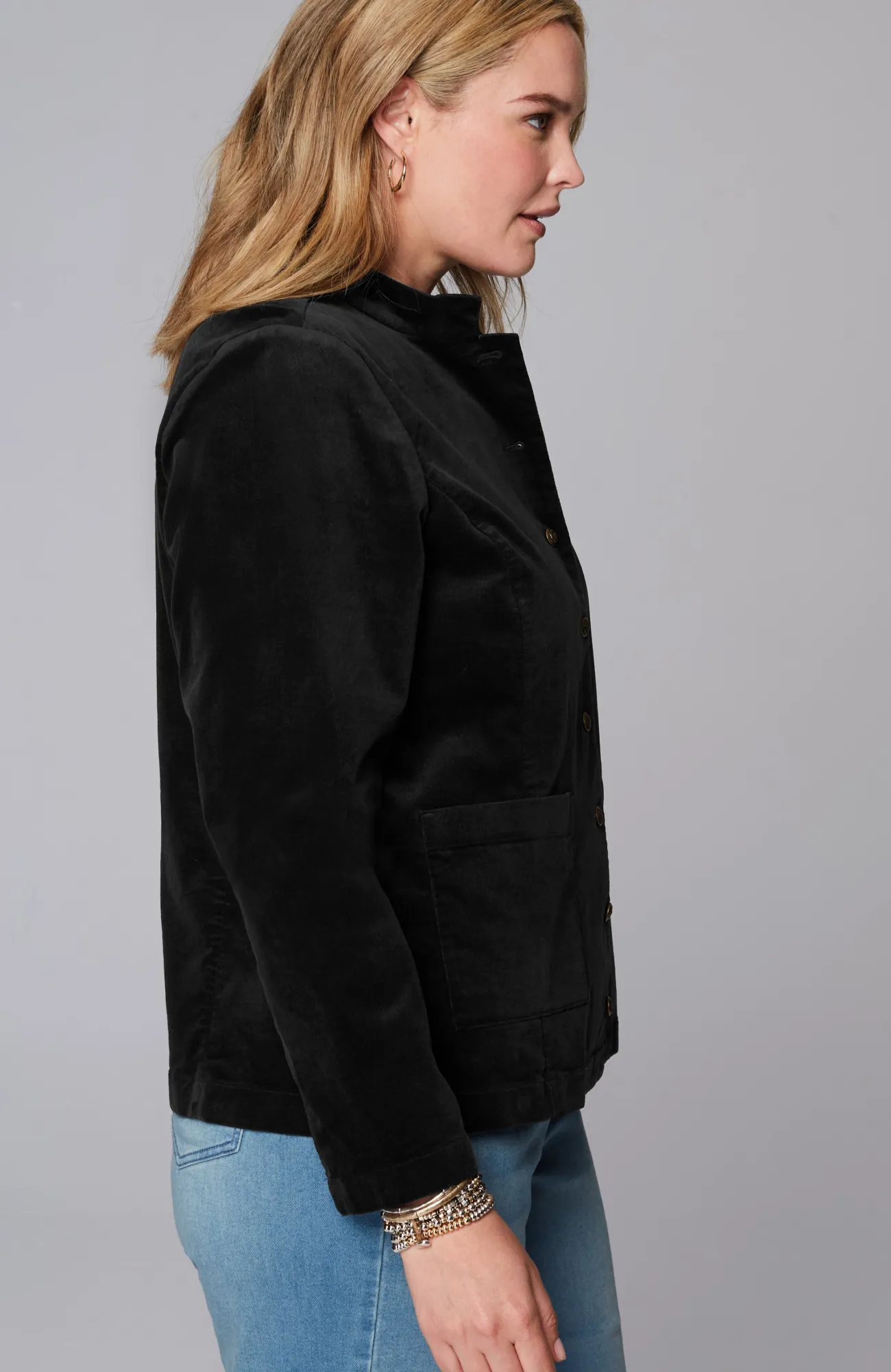 J.Jill Velveteen-Stretch Military Jacket Online