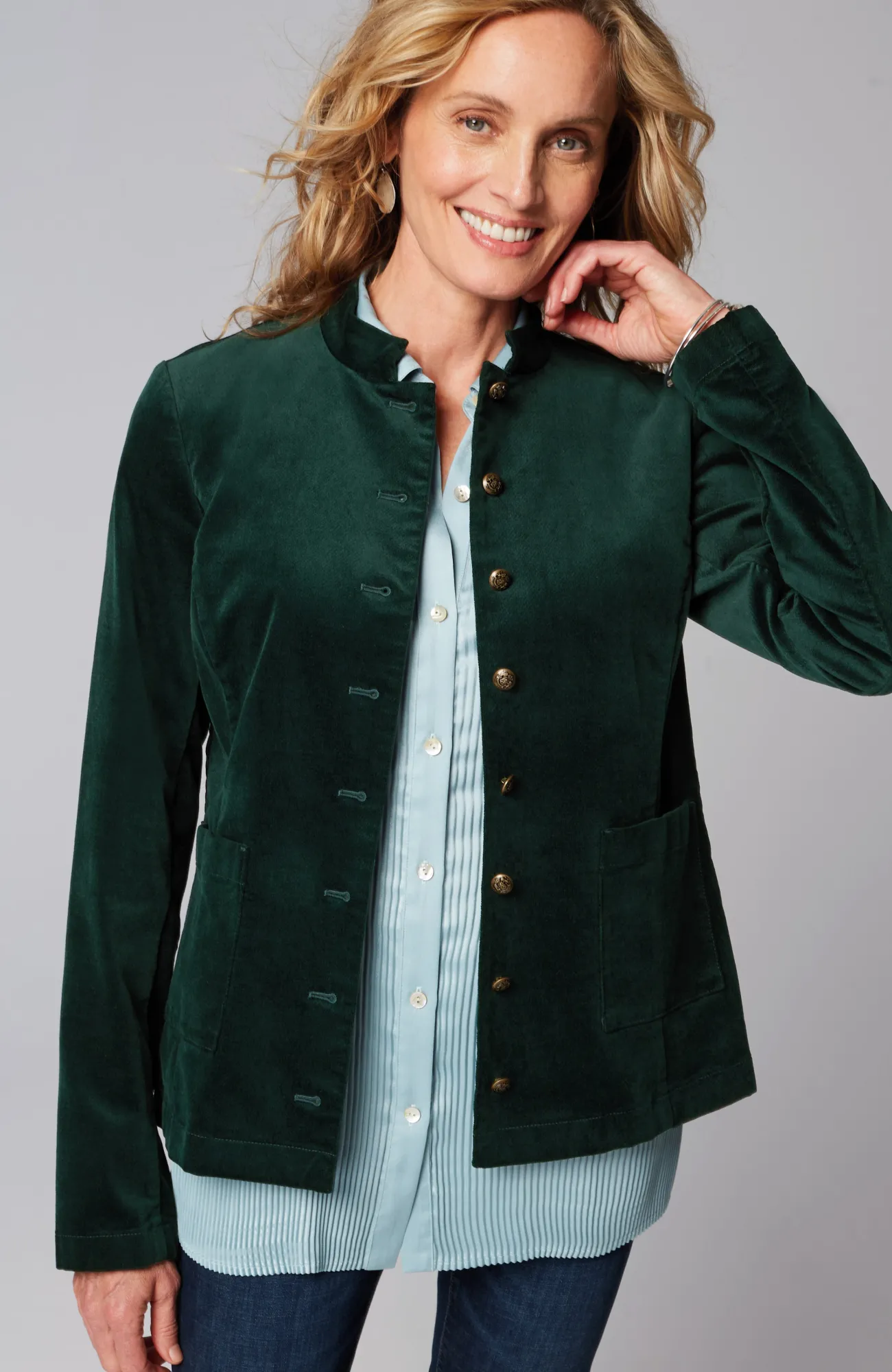 J.Jill Velveteen-Stretch Military Jacket Online