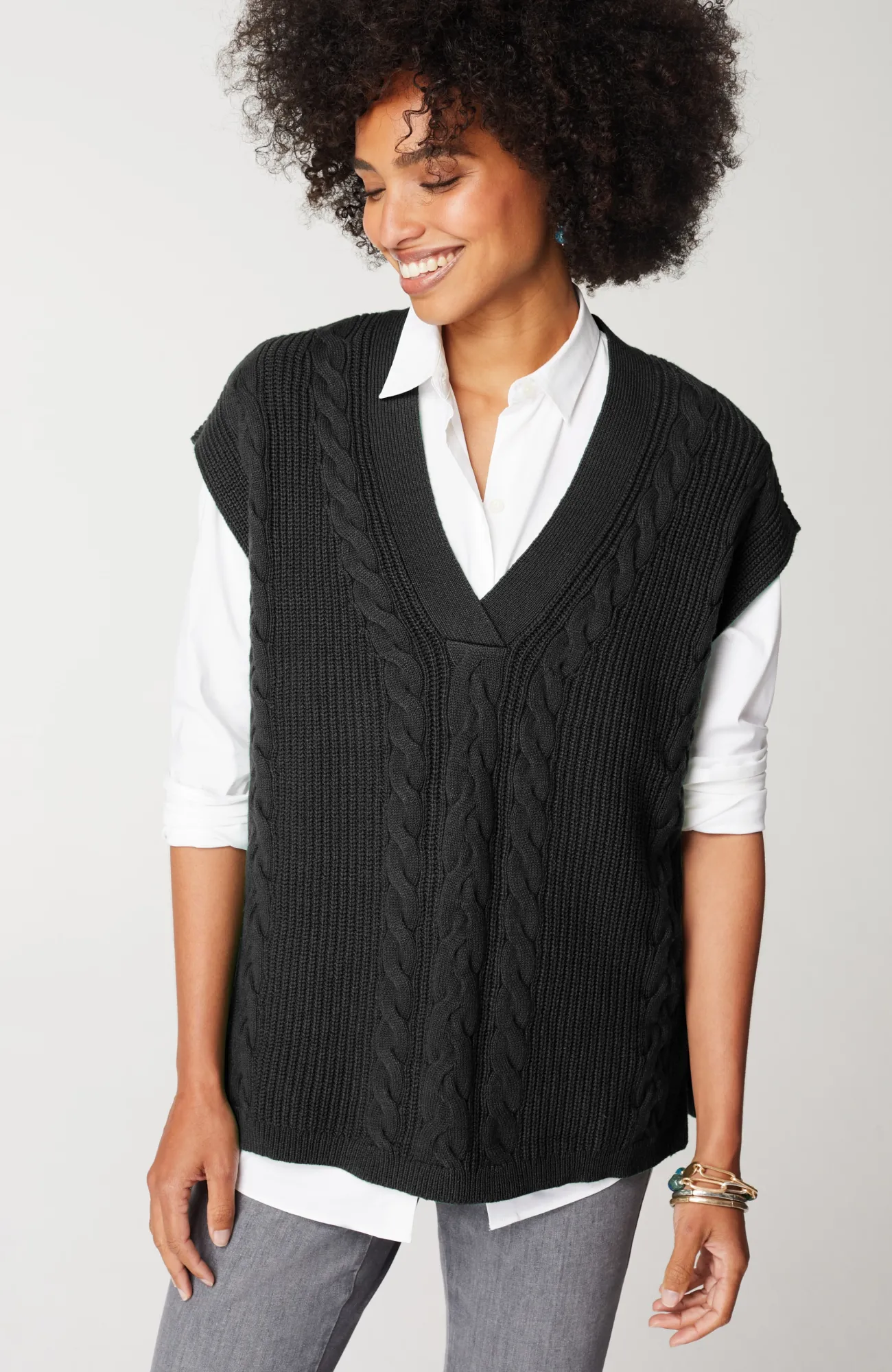 J.Jill V-Neck Cable Vest Online