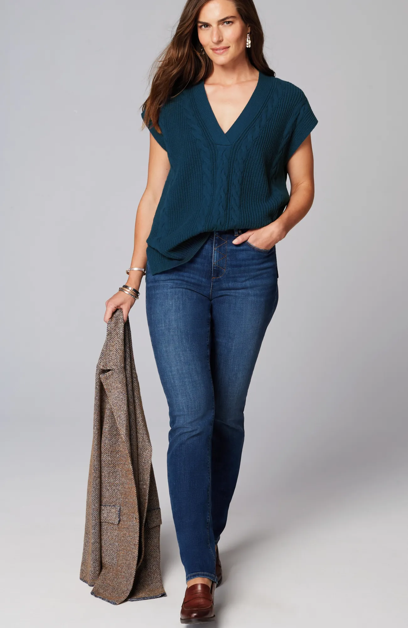 J.Jill V-Neck Cable Vest Online