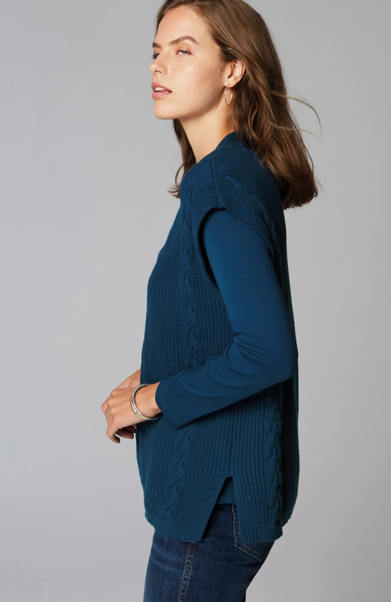 J.Jill V-Neck Cable Vest Online