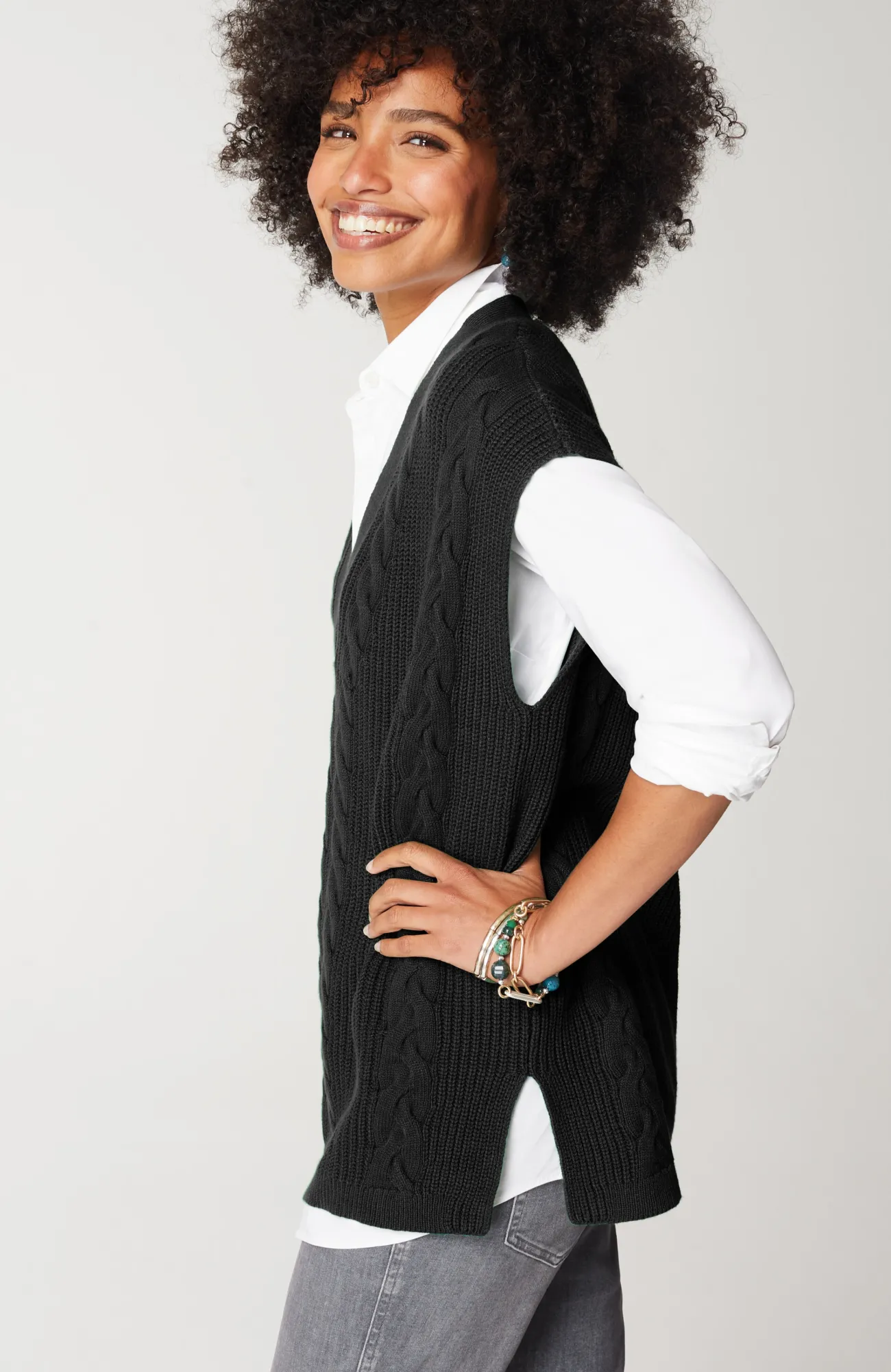 J.Jill V-Neck Cable Vest Online