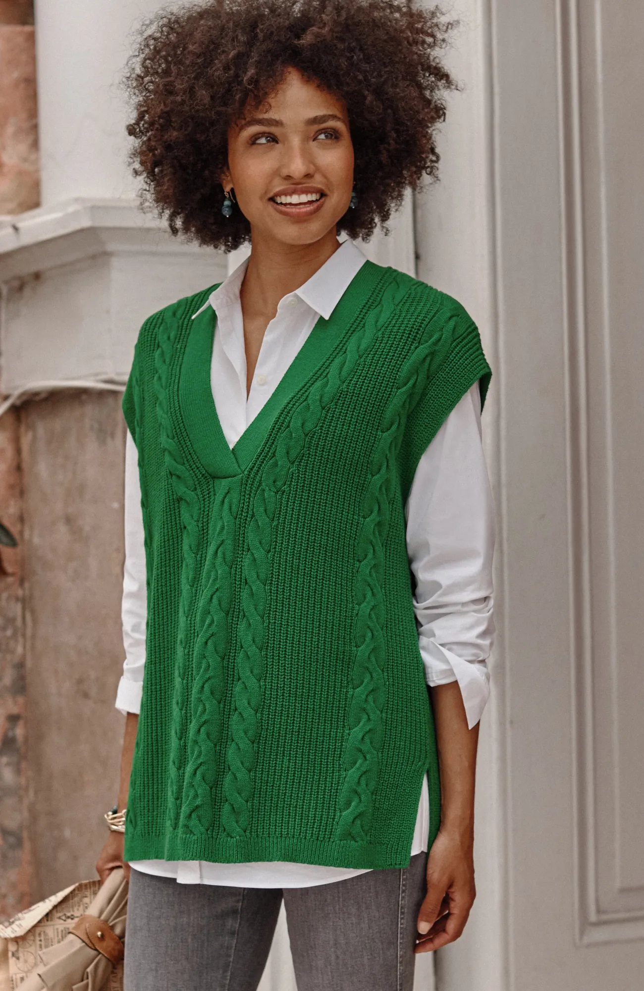J.Jill V-Neck Cable Vest Online