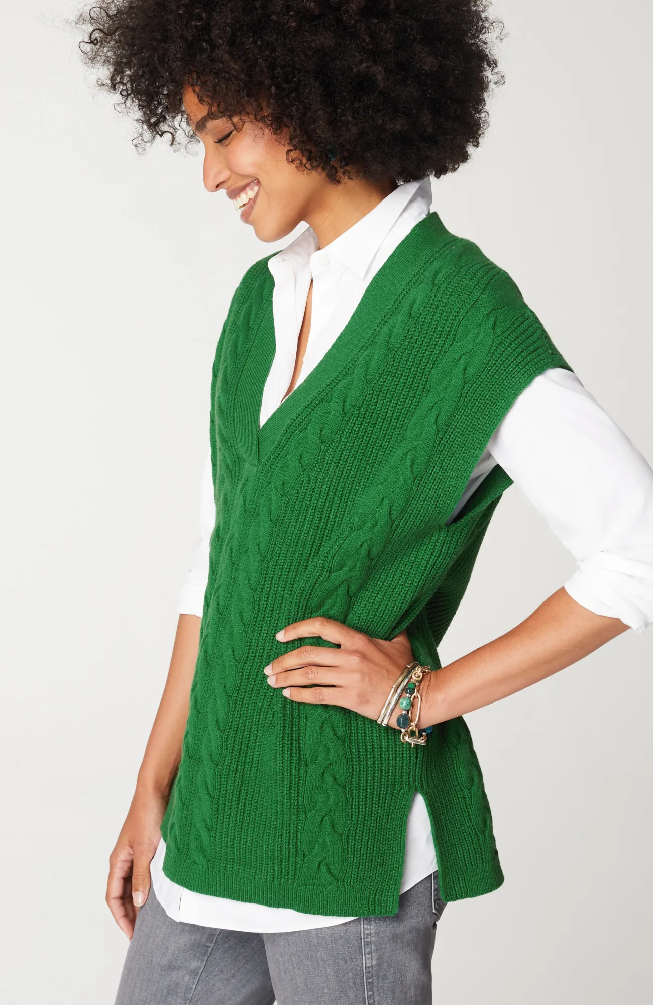 J.Jill V-Neck Cable Vest Online