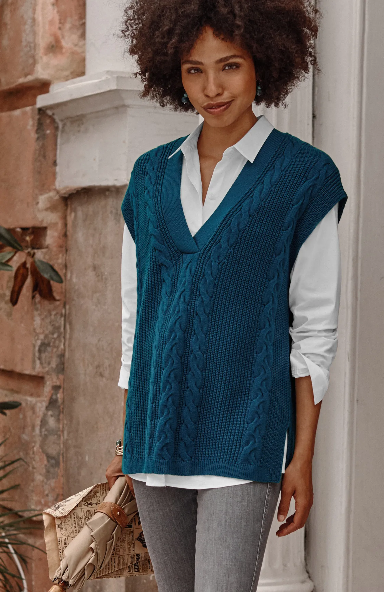 J.Jill V-Neck Cable Vest Online