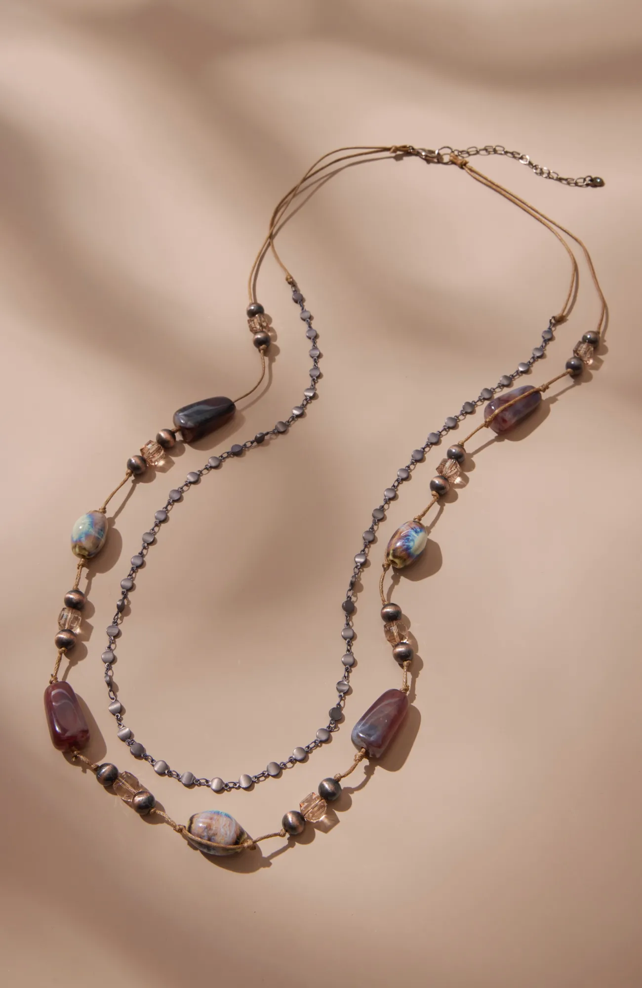 J.Jill Walk-In-The-Park Double-Strand Necklace Neutral Multi Cheap