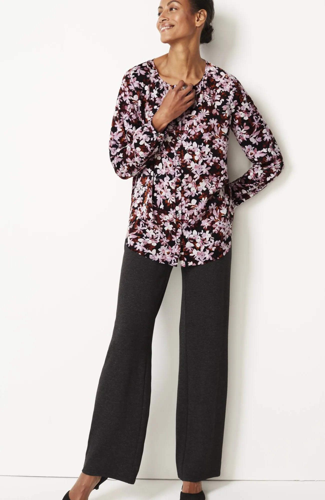 J.Jill Wearever Button-Front Blouse Best