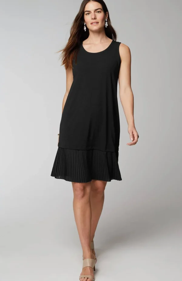 J.Jill Wearever Pleated-Hem Dress Black Clearance