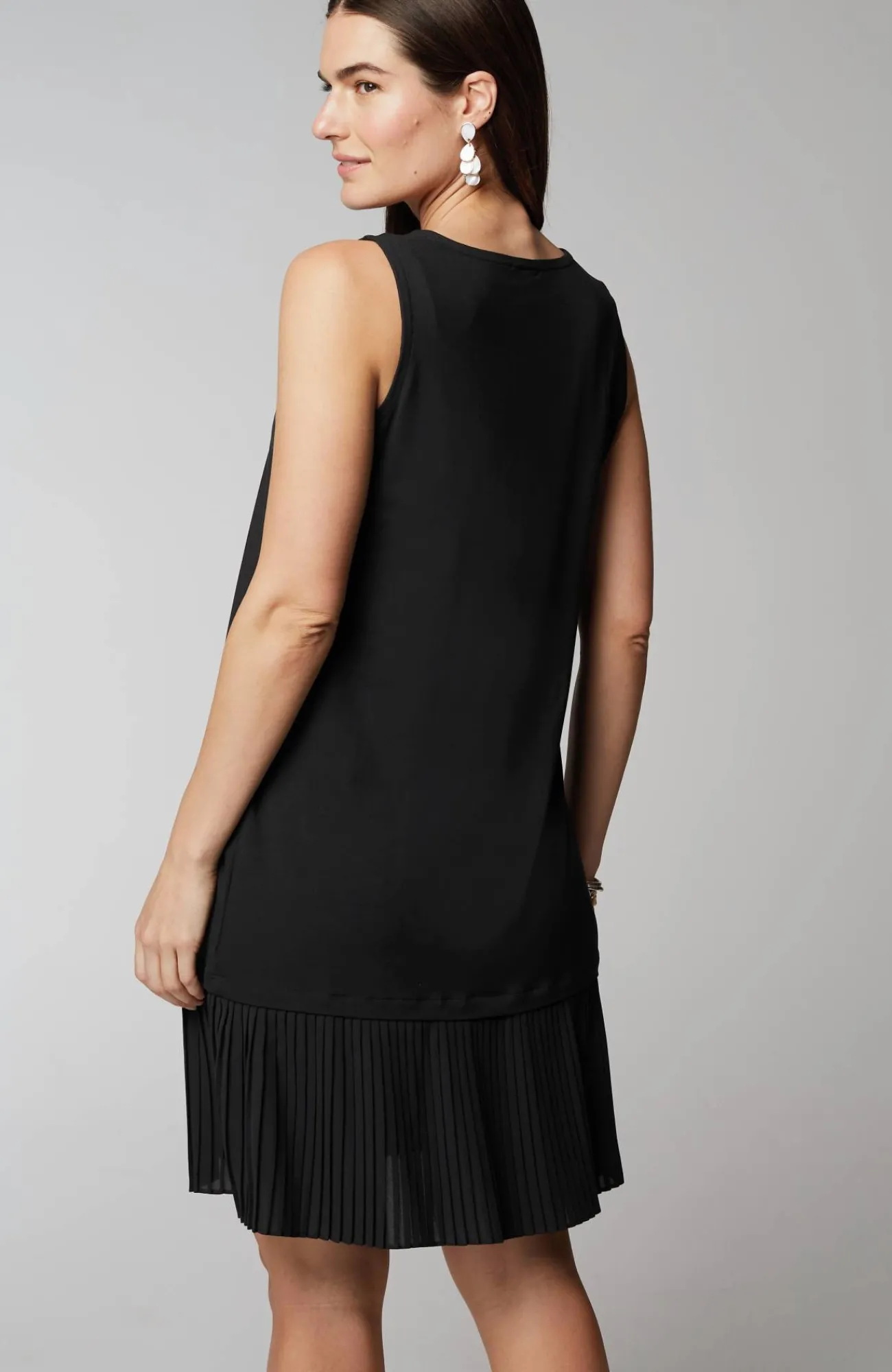 J.Jill Wearever Pleated-Hem Dress Black Clearance
